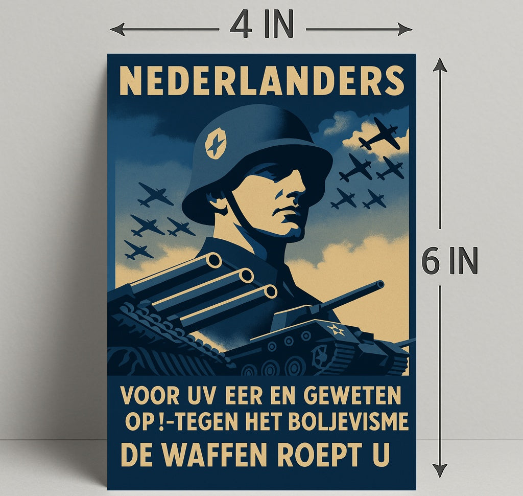 WWII Rallying Call Against Bolshevism Propaganda Poster
