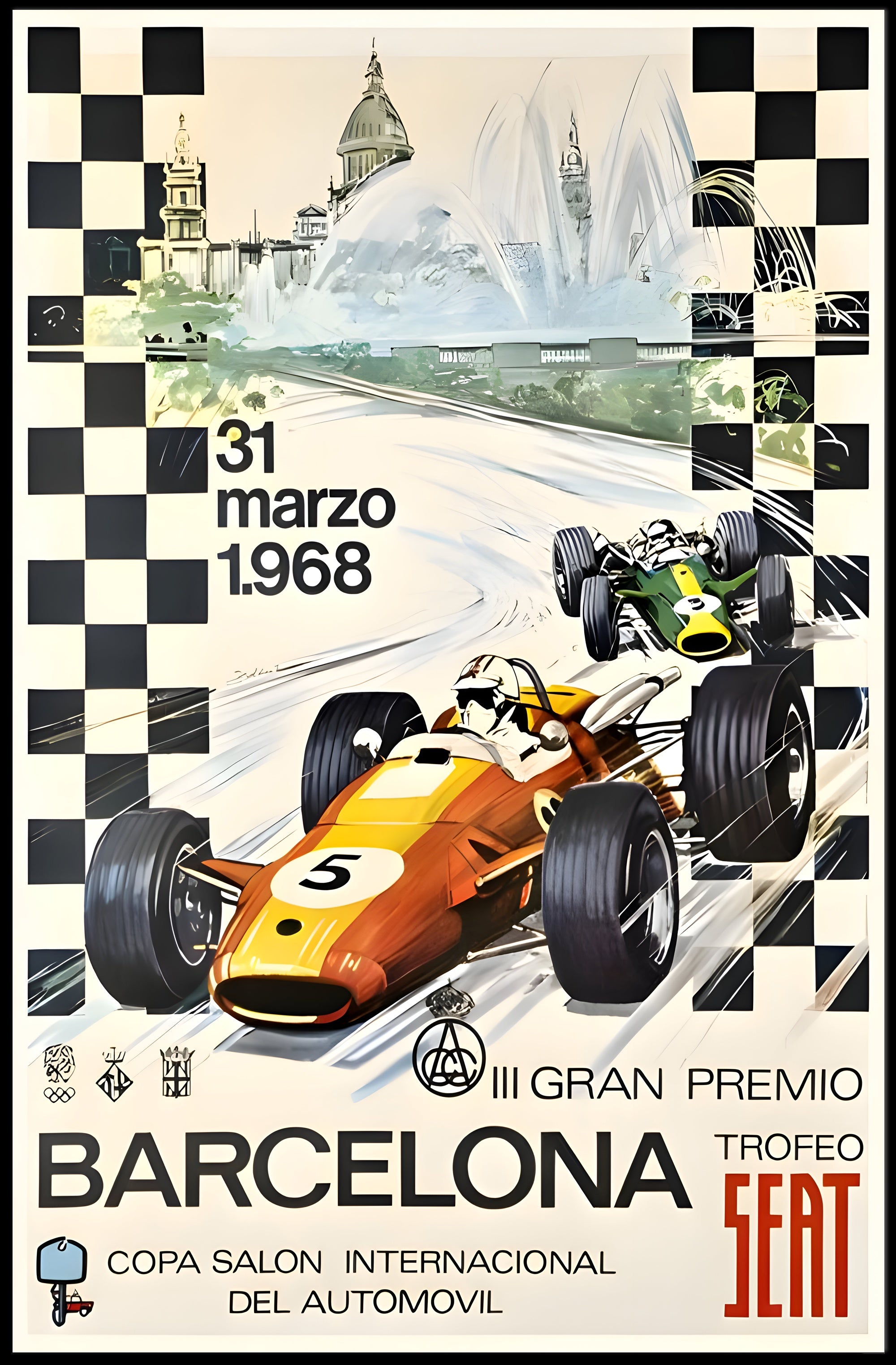 Barcelona Trofeo SEAT 1968 Poster