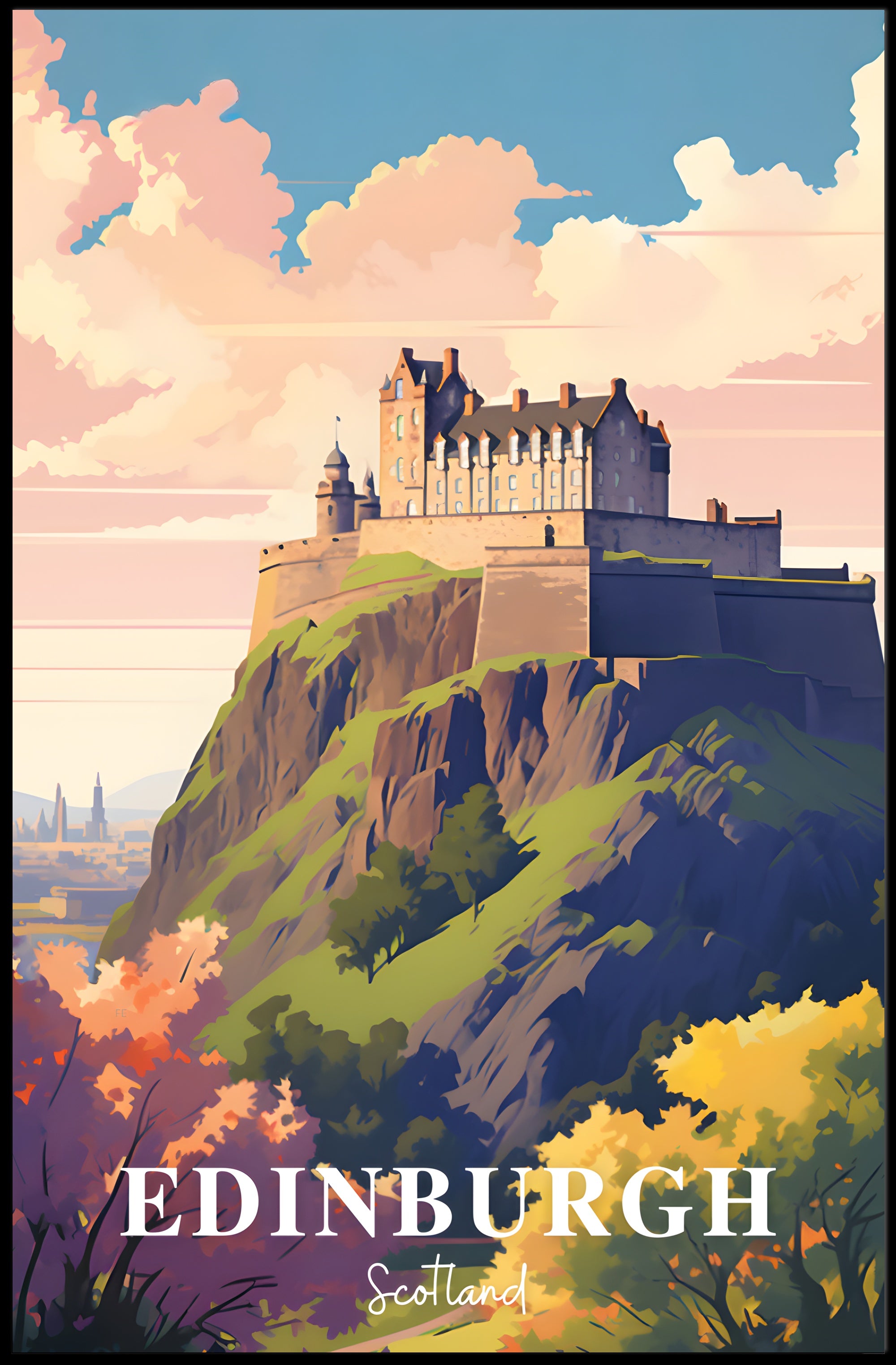 Edinburgh Castle Travel Poster