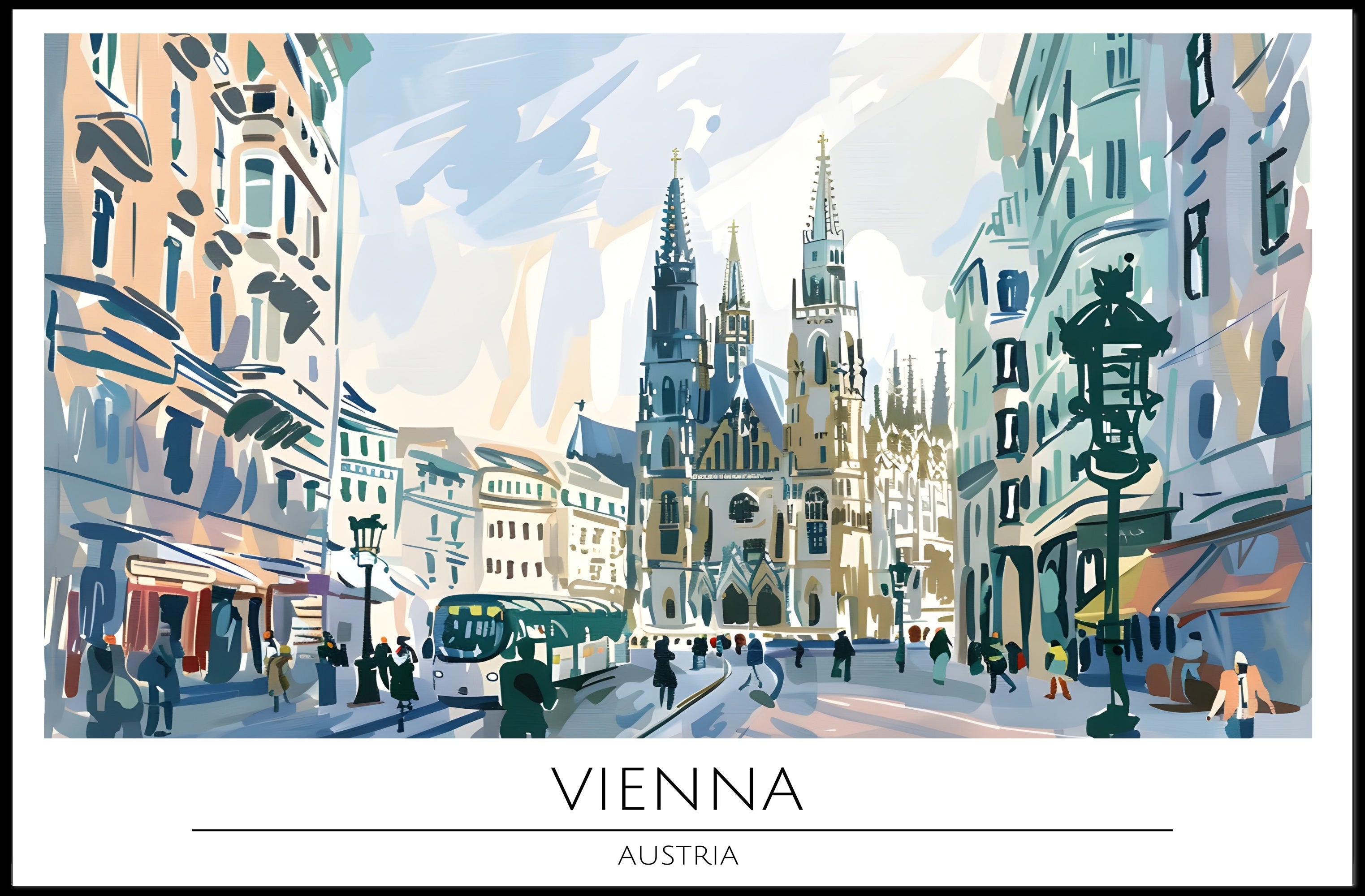 Vienna Streetscape Poster PosterGoat