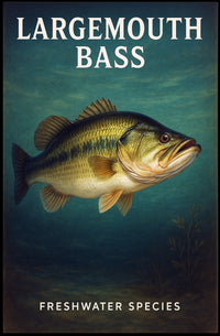Largemouth Bass Freshwater Species Poster PosterGoat