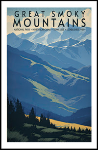 Great Smoky Mountains Scenic Poster Wall Art