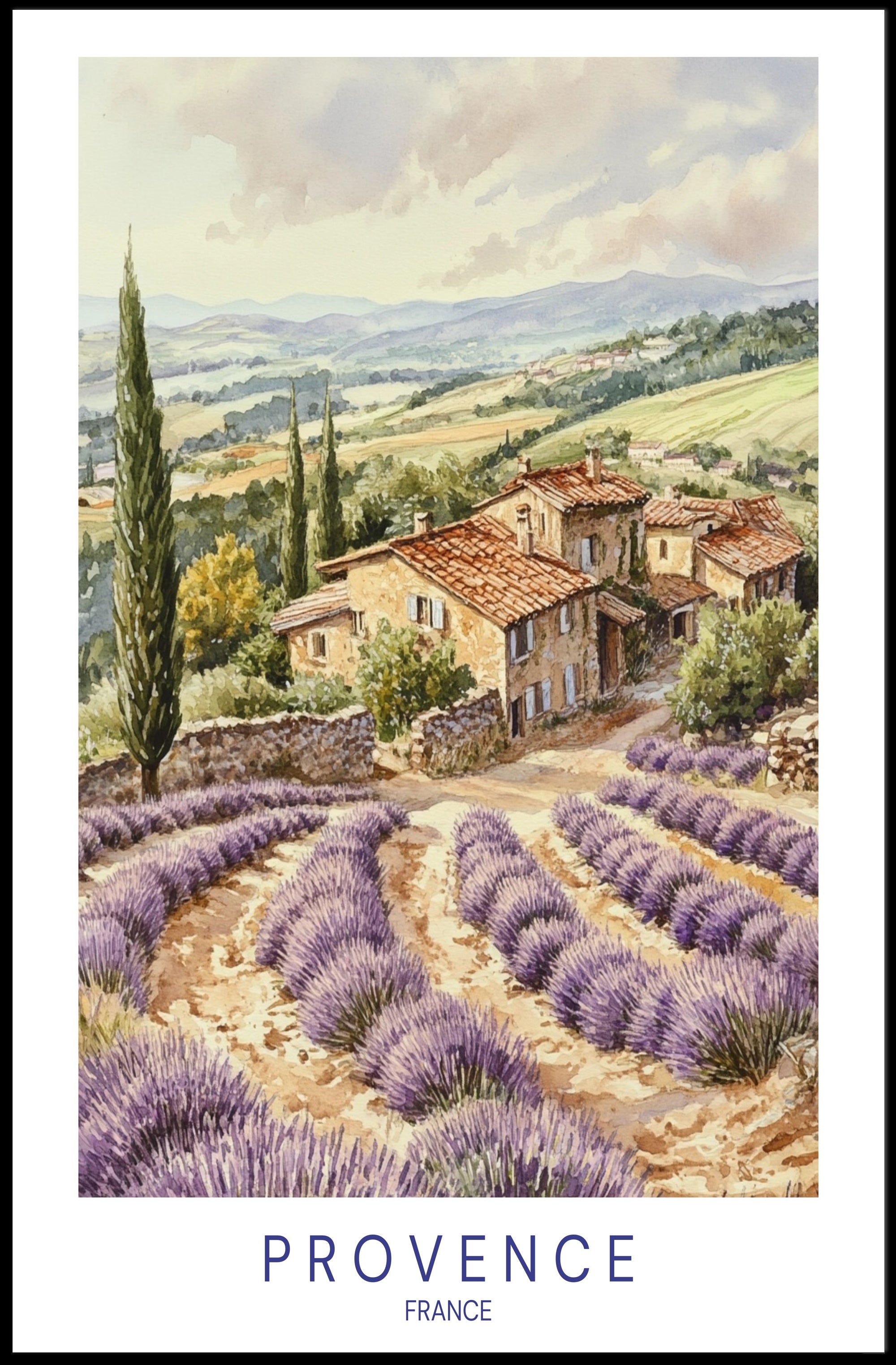 Lavender Fields of Provence Poster PosterGoat