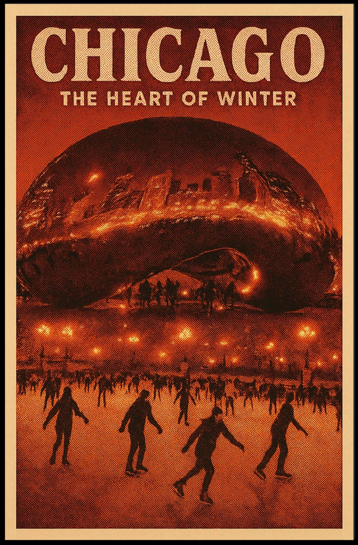 Chicago Winter Scene Poster