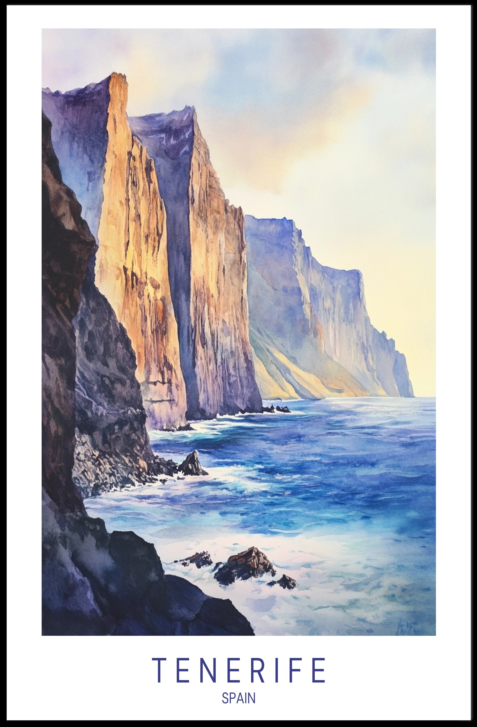 Majestic Cliffs of Tenerife Poster PosterGoat