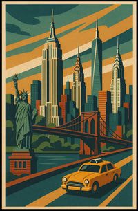 New York City Vibes Poster Vibrant Urban Energy Living Room