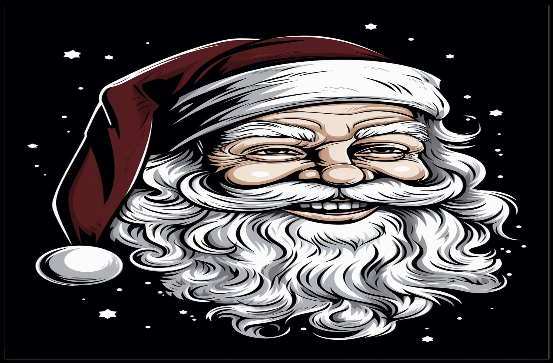 Jolly Santa Claus Illustration Poster