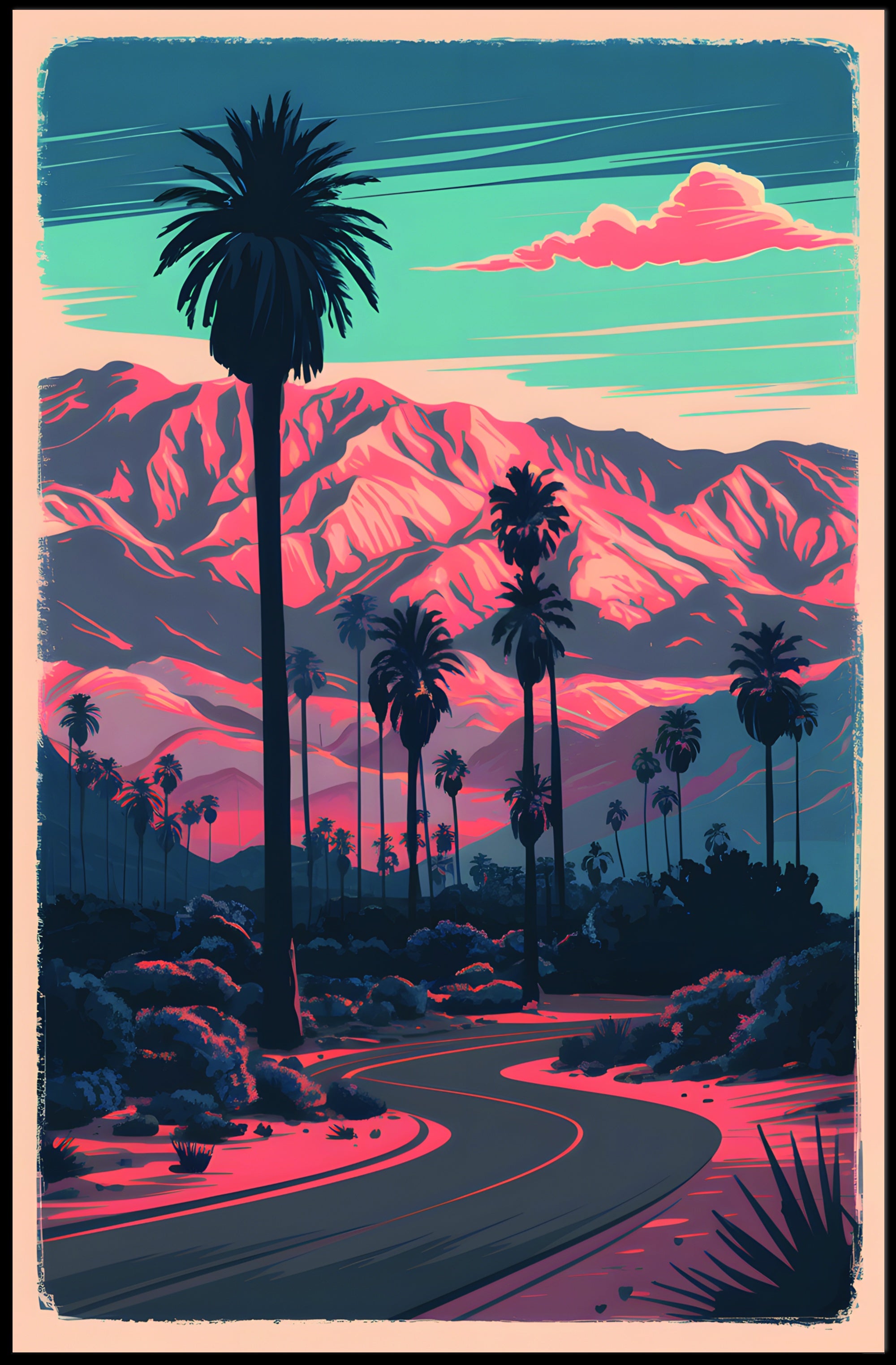 Desert Sunset Serenity Poster