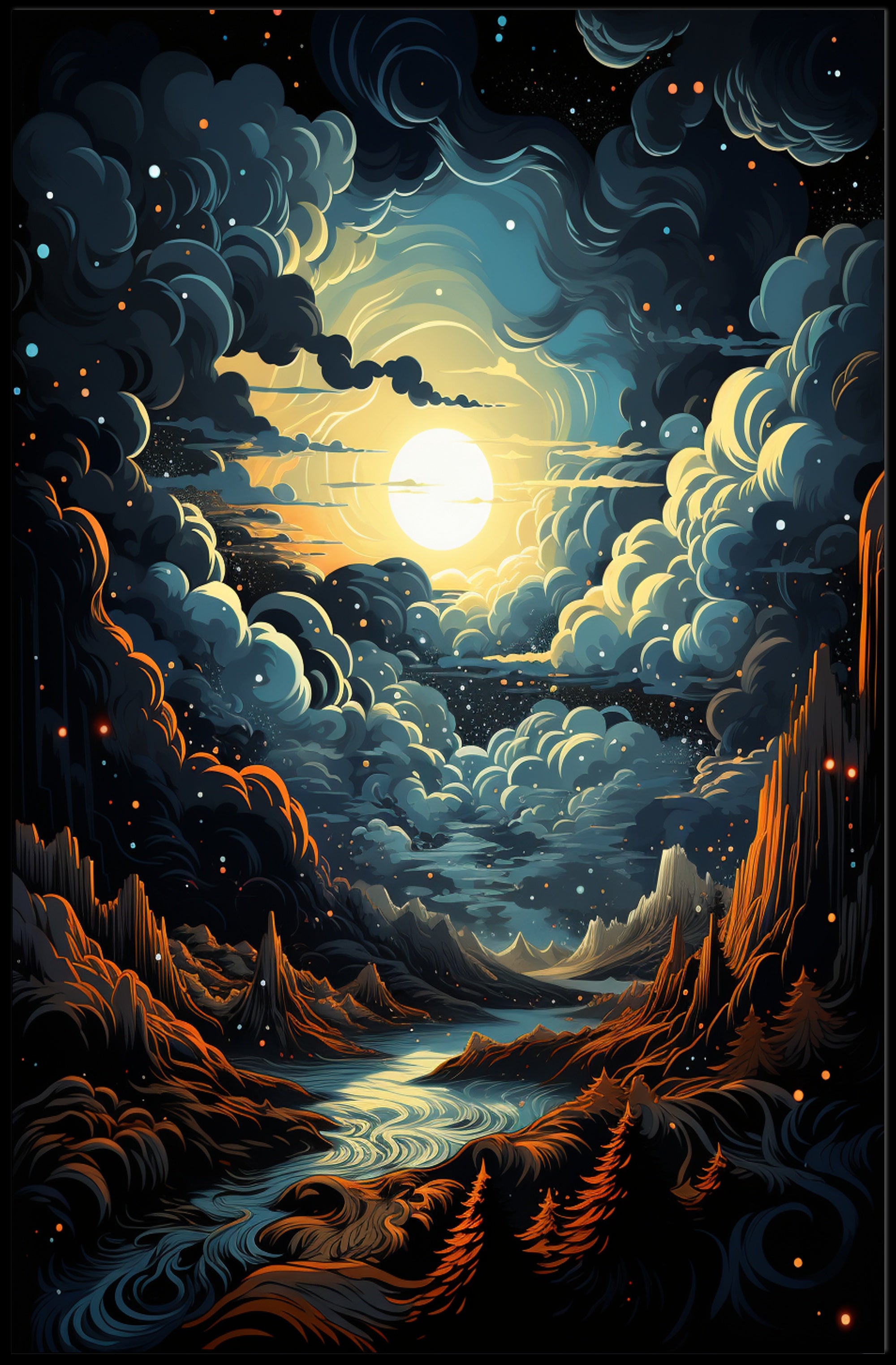 Celestial Landscape Poster