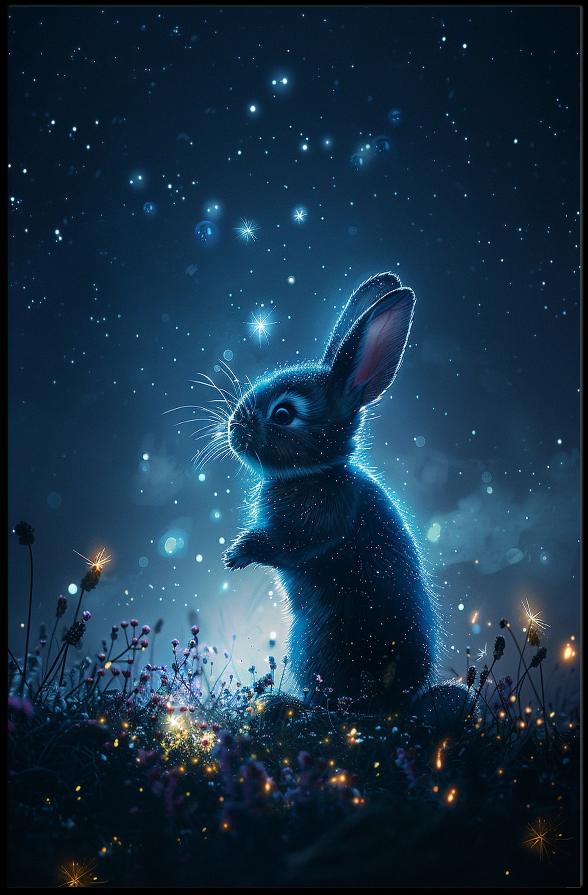Enchanted Night Rabbit Poster