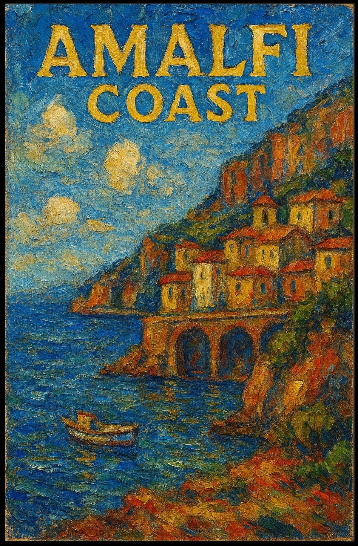 Amalfi Coast Poster Wall Art 18x24 Travel Gift Print