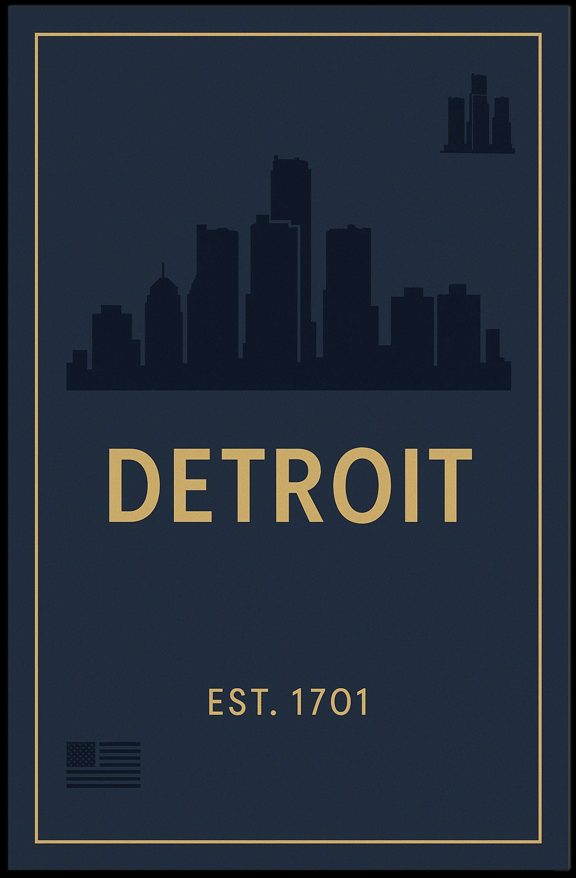 Detroit Skyline – Est. 1701 Poster PosterGoat