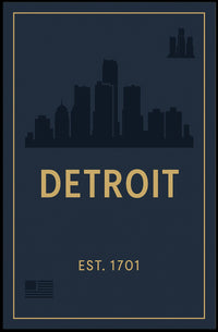 Detroit Skyline – Est. 1701 Poster PosterGoat