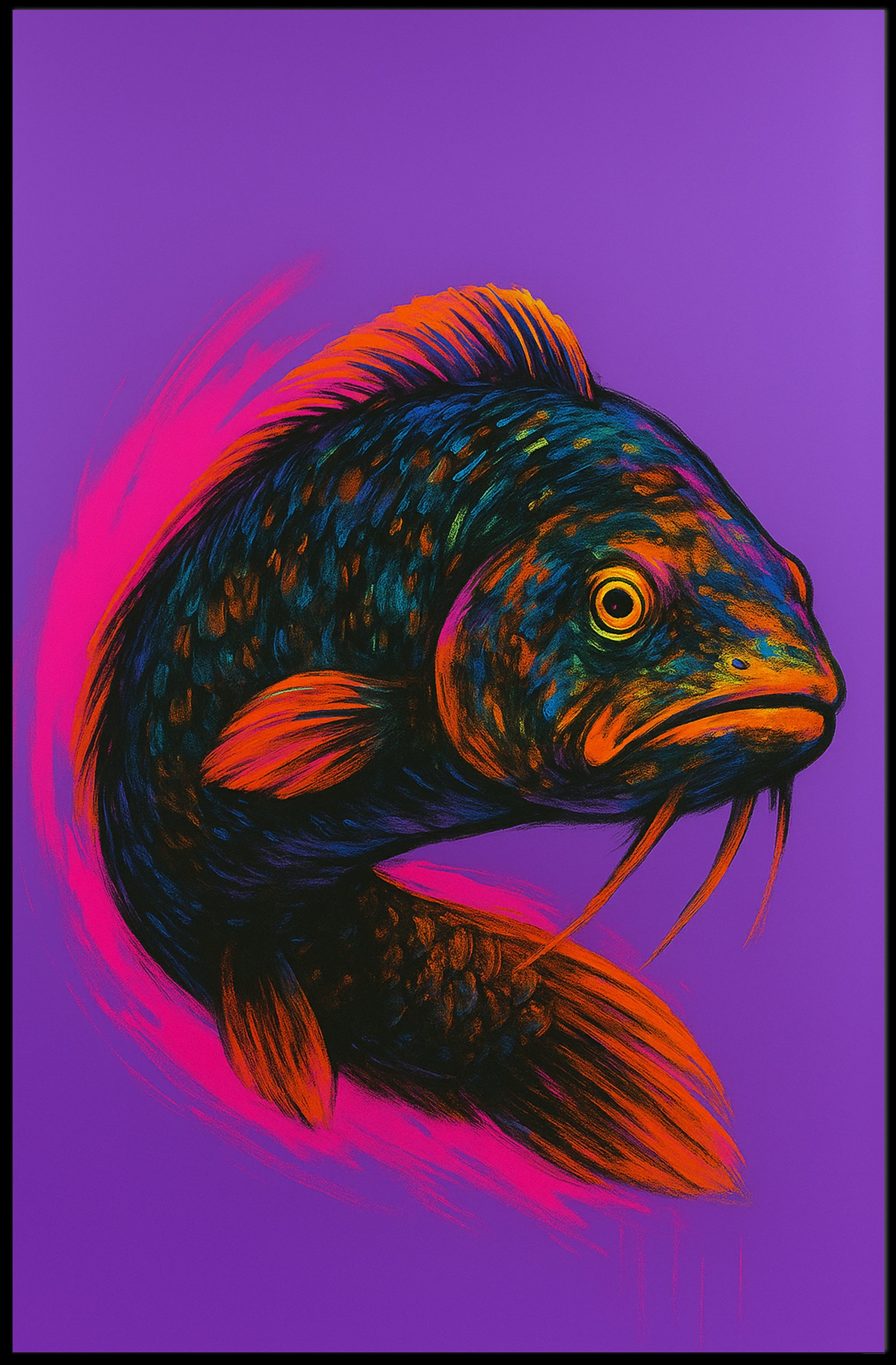 Vibrant Fish Portrait Poster