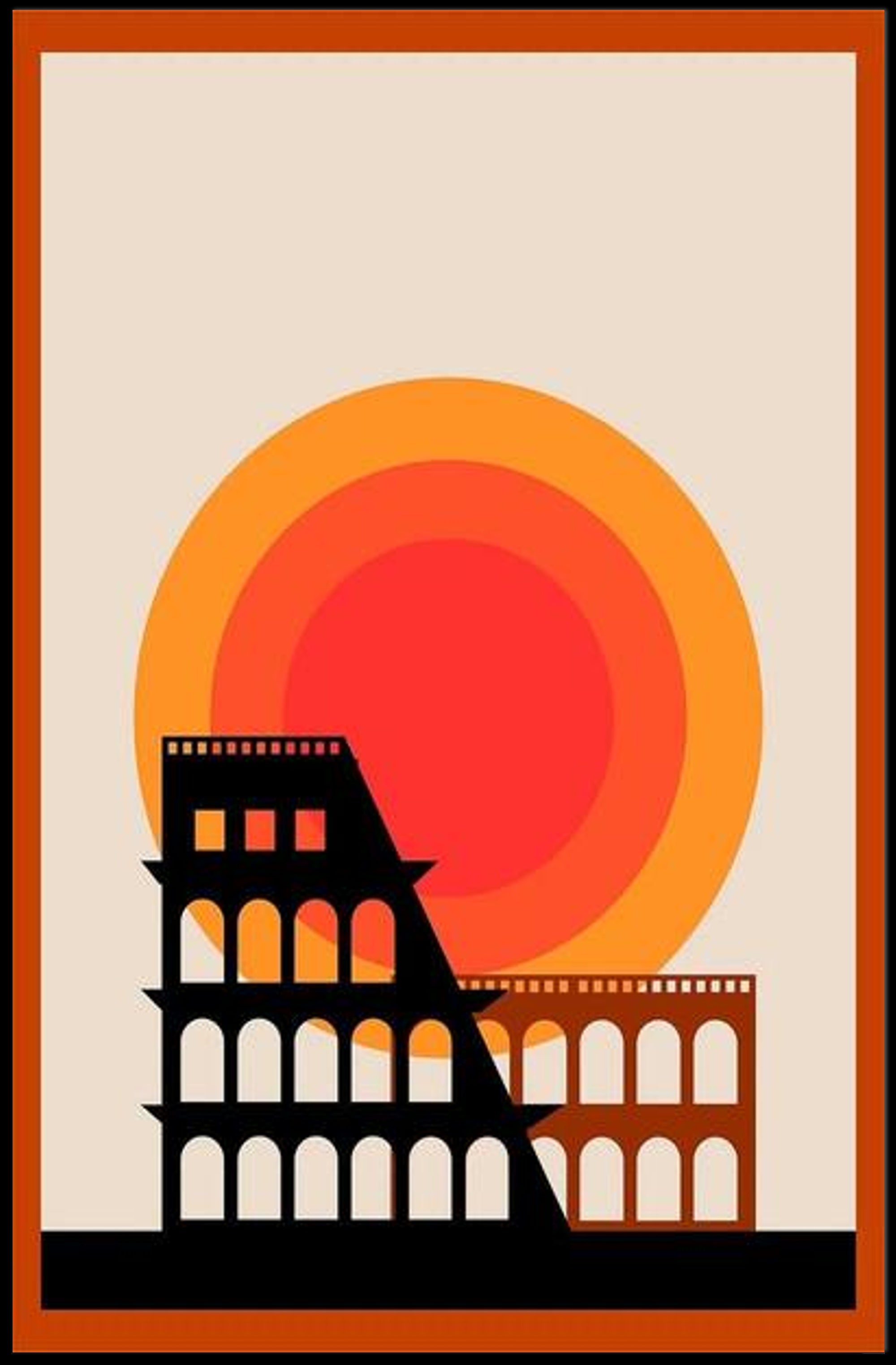 Modern Coliseum Silhouette Poster PosterGoat