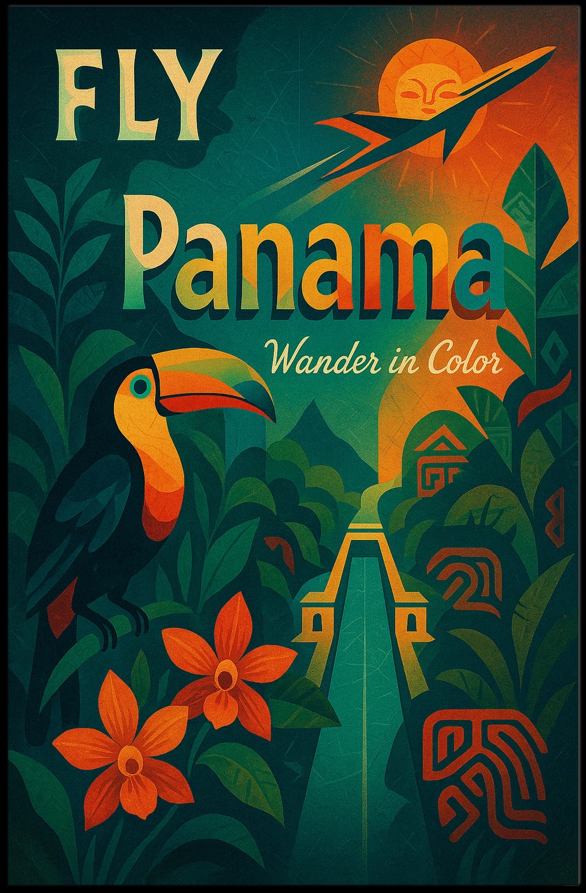Fly Panama Wander in Color Poster
