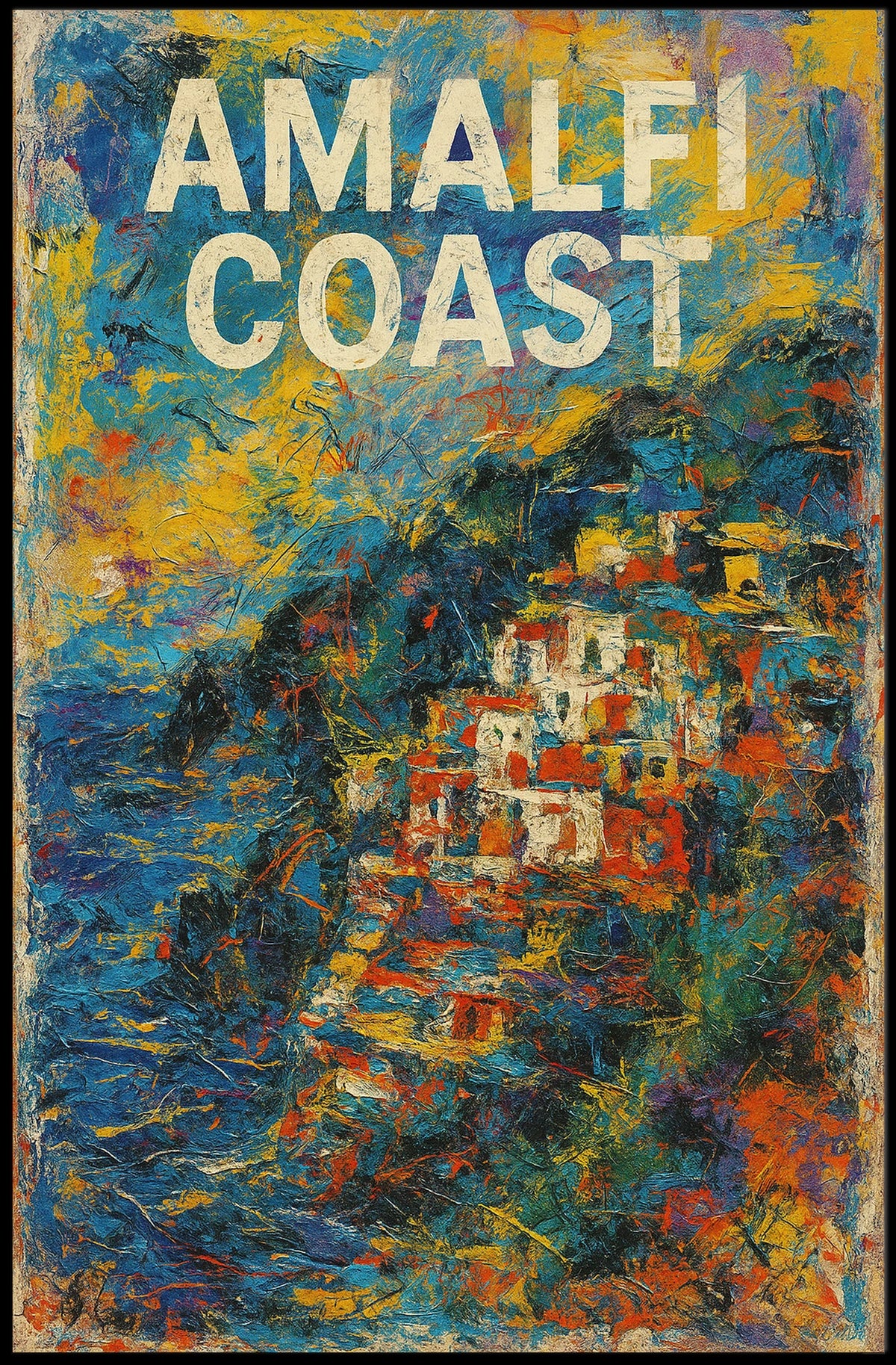 Amalfi Coast Poster Art 18x24 Coastal Wall Decor Gift