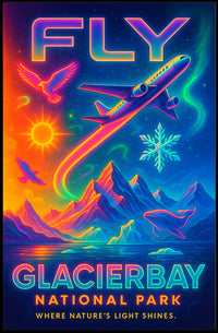 Fly to Glacier Bay National Park Poster