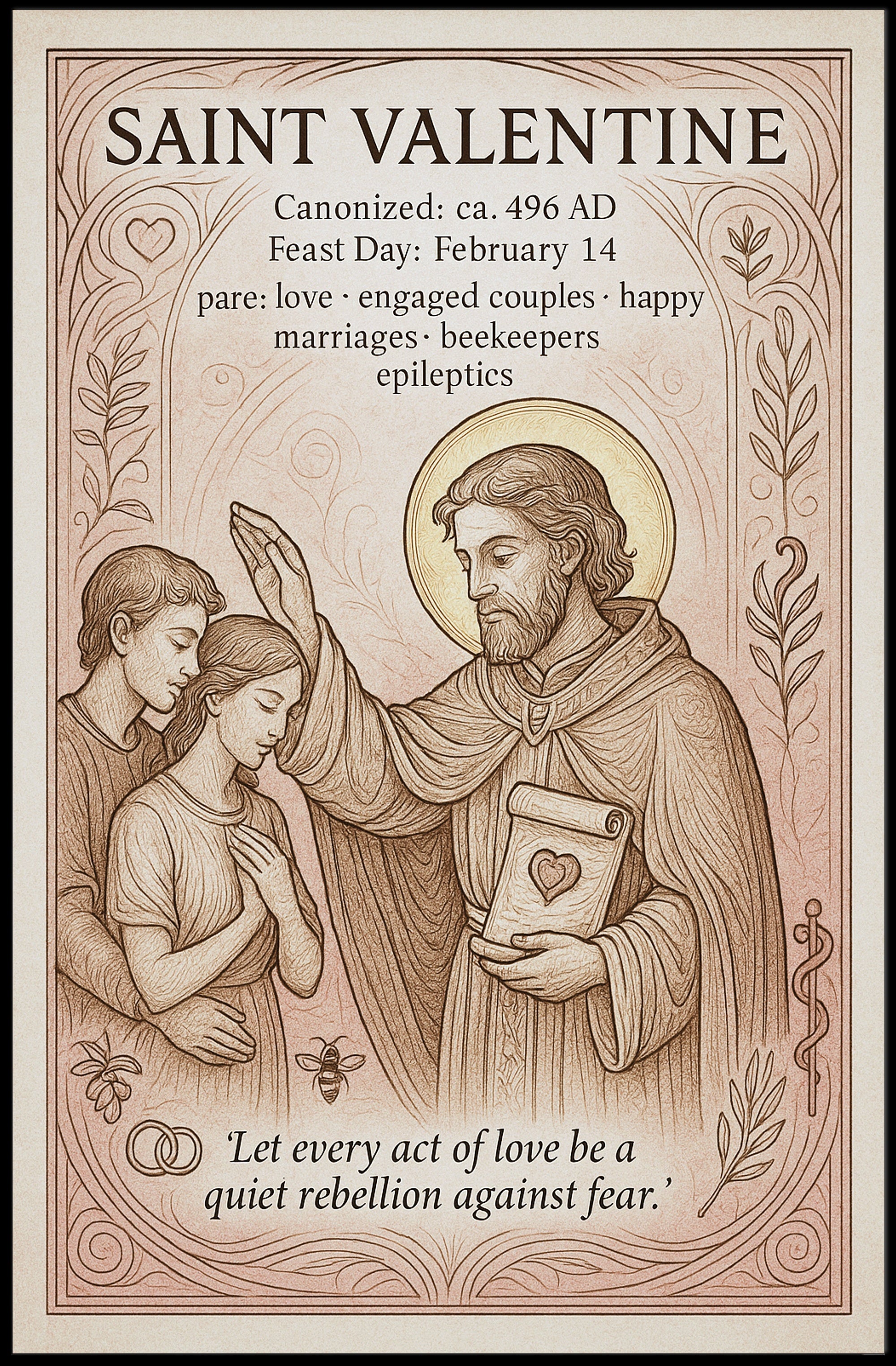 Saint Valentine Patron of Love Poster PosterGoat