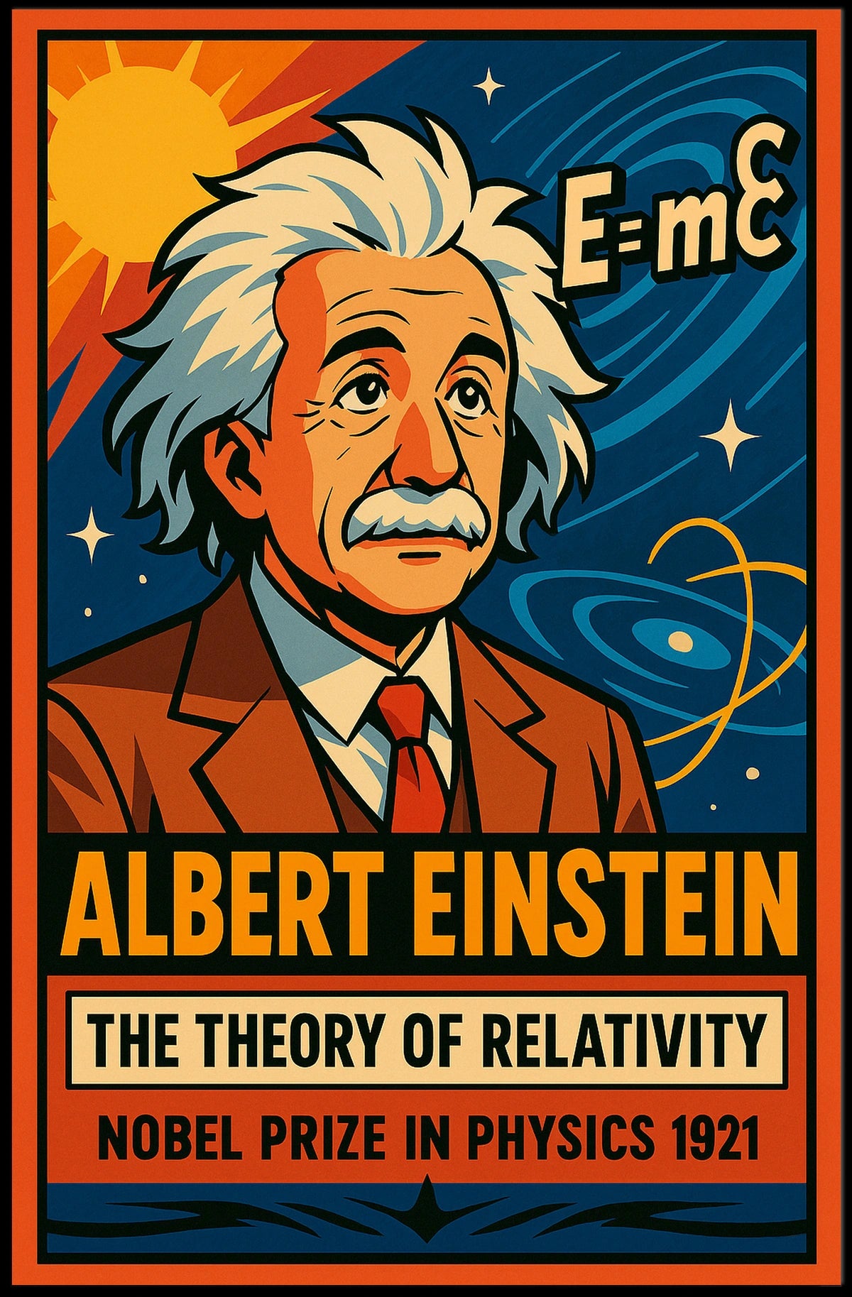 Albert Einstein Relativity Inspired Scenic Science Sparkling Intellectual Home Decor Gift Poster