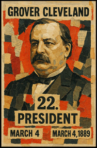Grover Cleveland 22nd President of the United States Layered paper Collage Poster