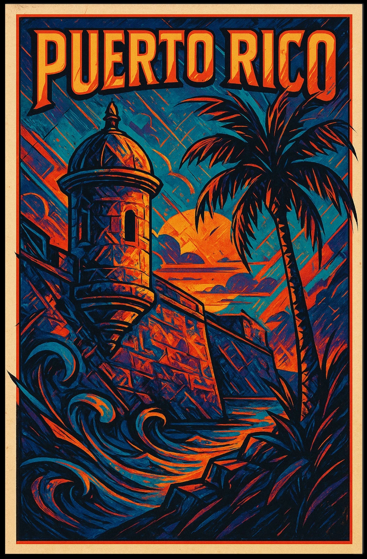 Puerto Rico A Vibrant Escape Poster