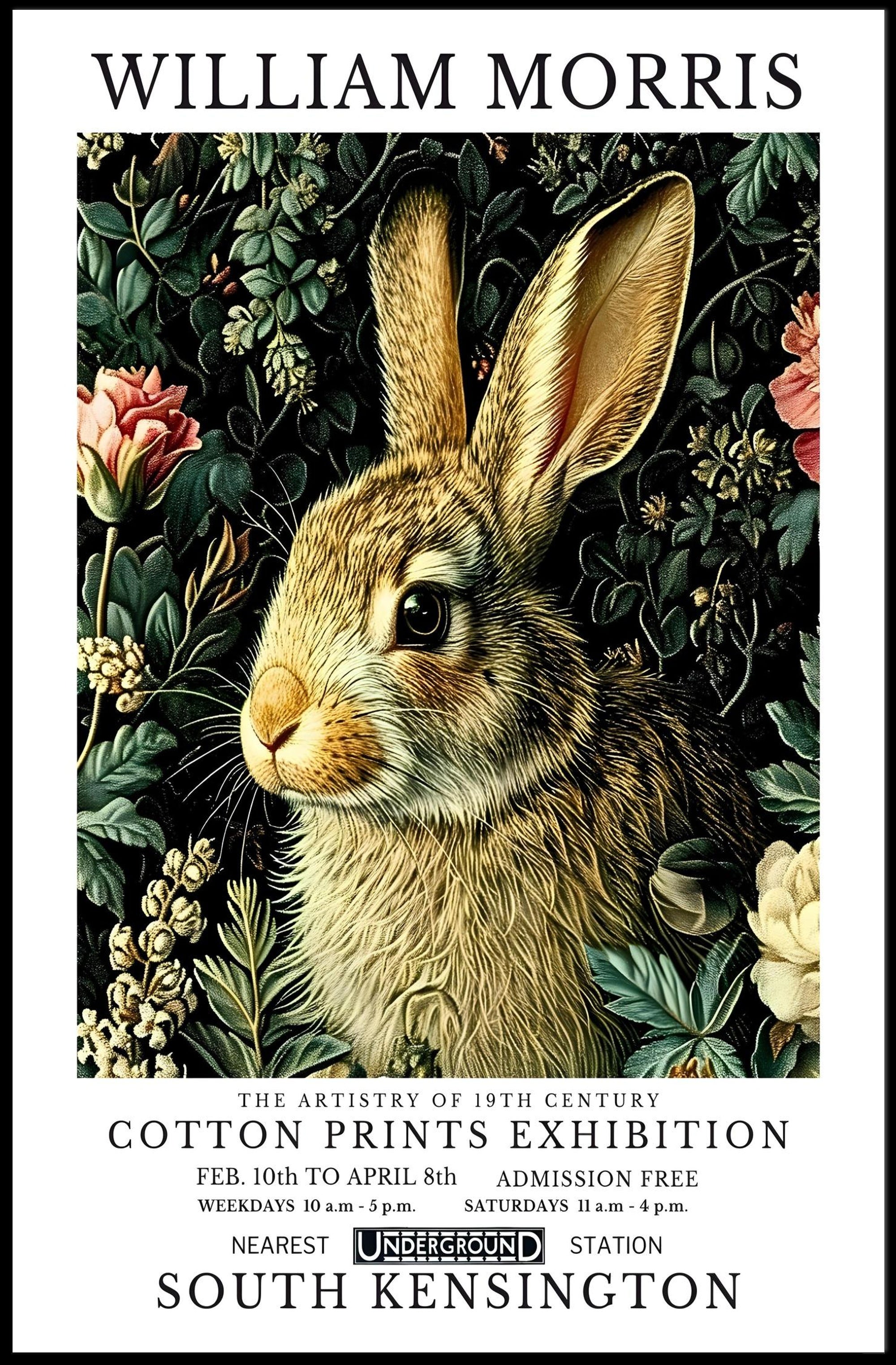 William Morris Nature-Inspired 19th-Century Exhibition Artistic Poster