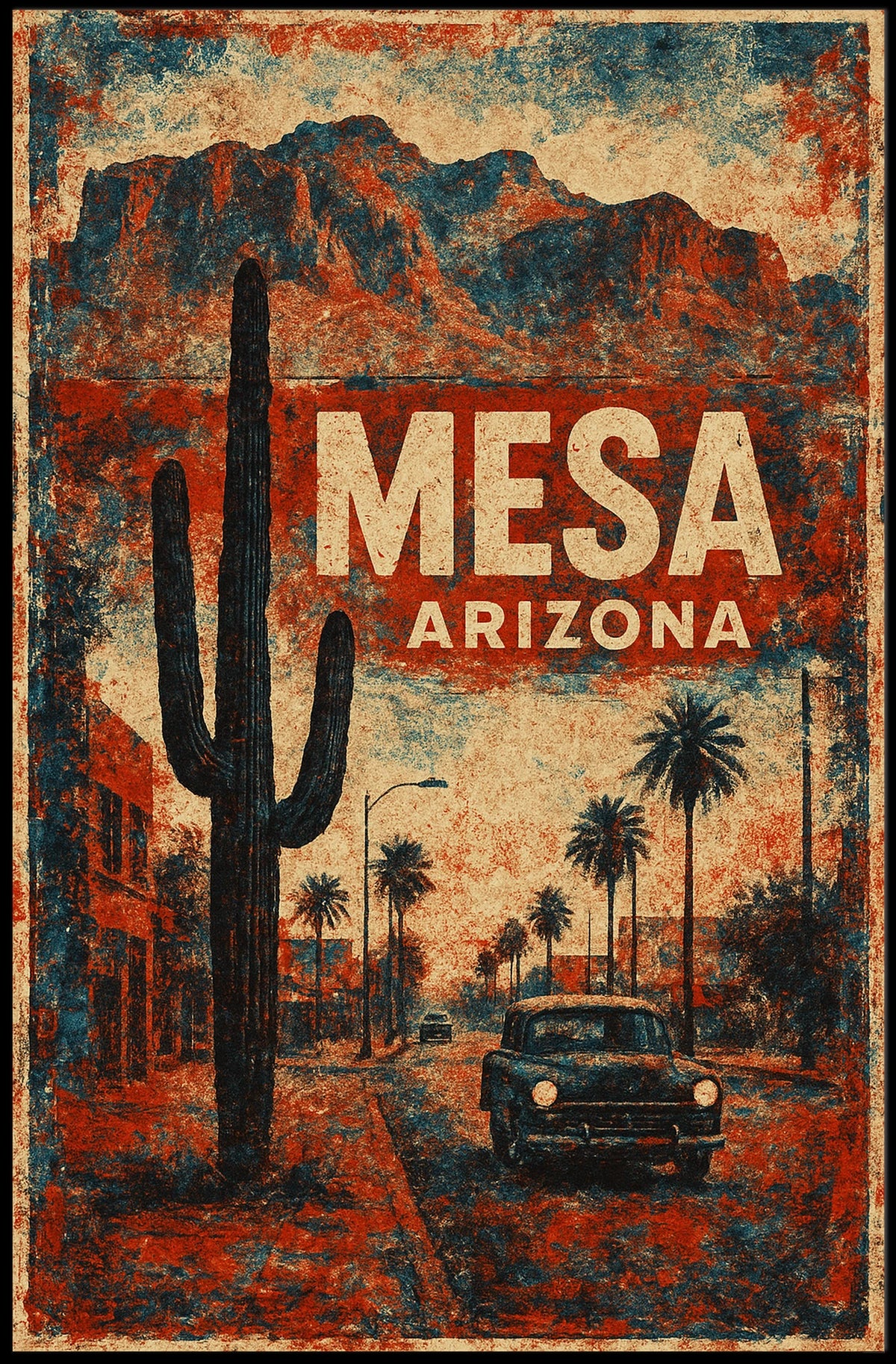 Mesa, Arizona Vintage Vintage Poster