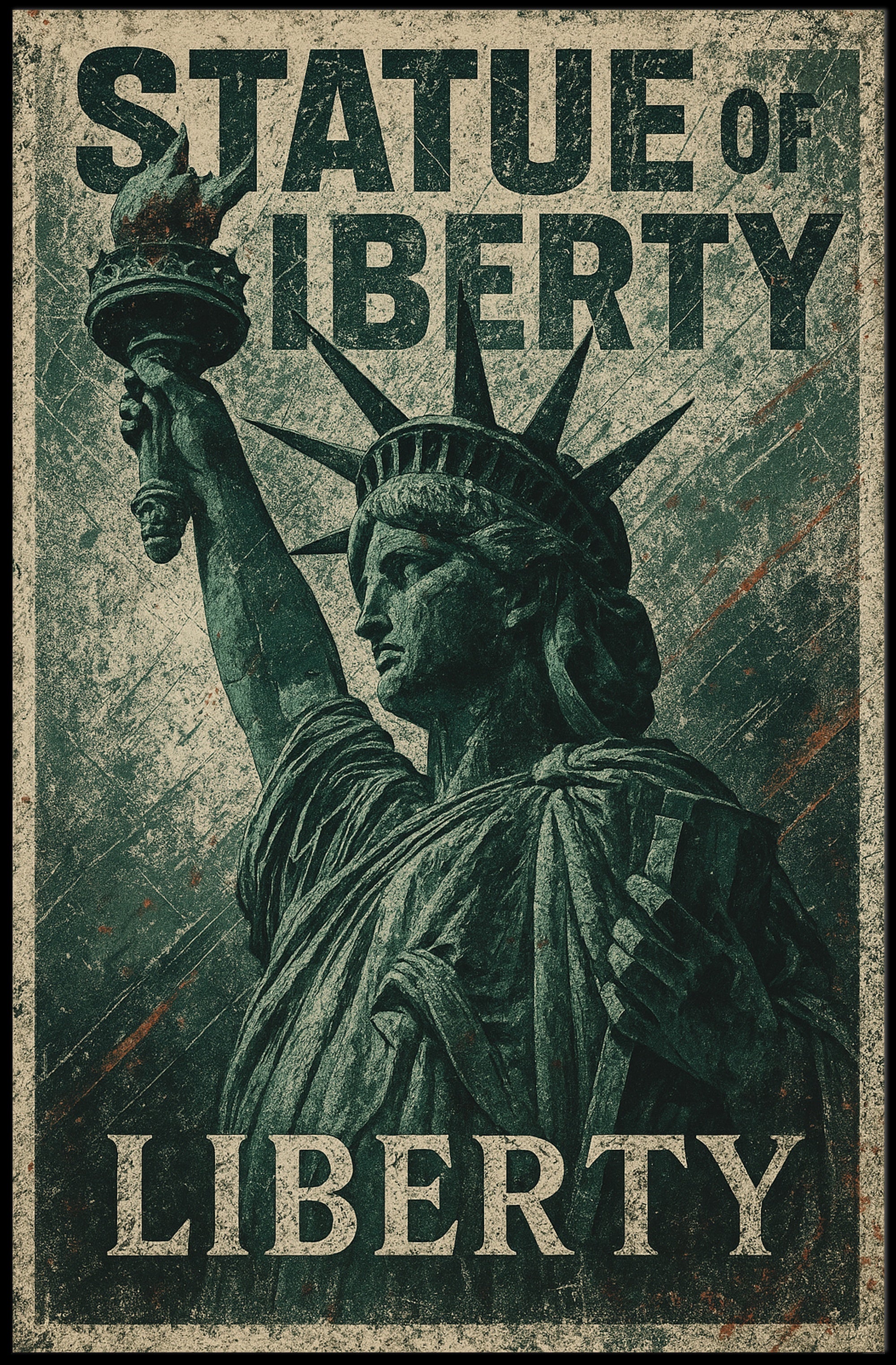 Statue of Liberty Vintage Heritage Cultural or Heritage Poster PosterGoat