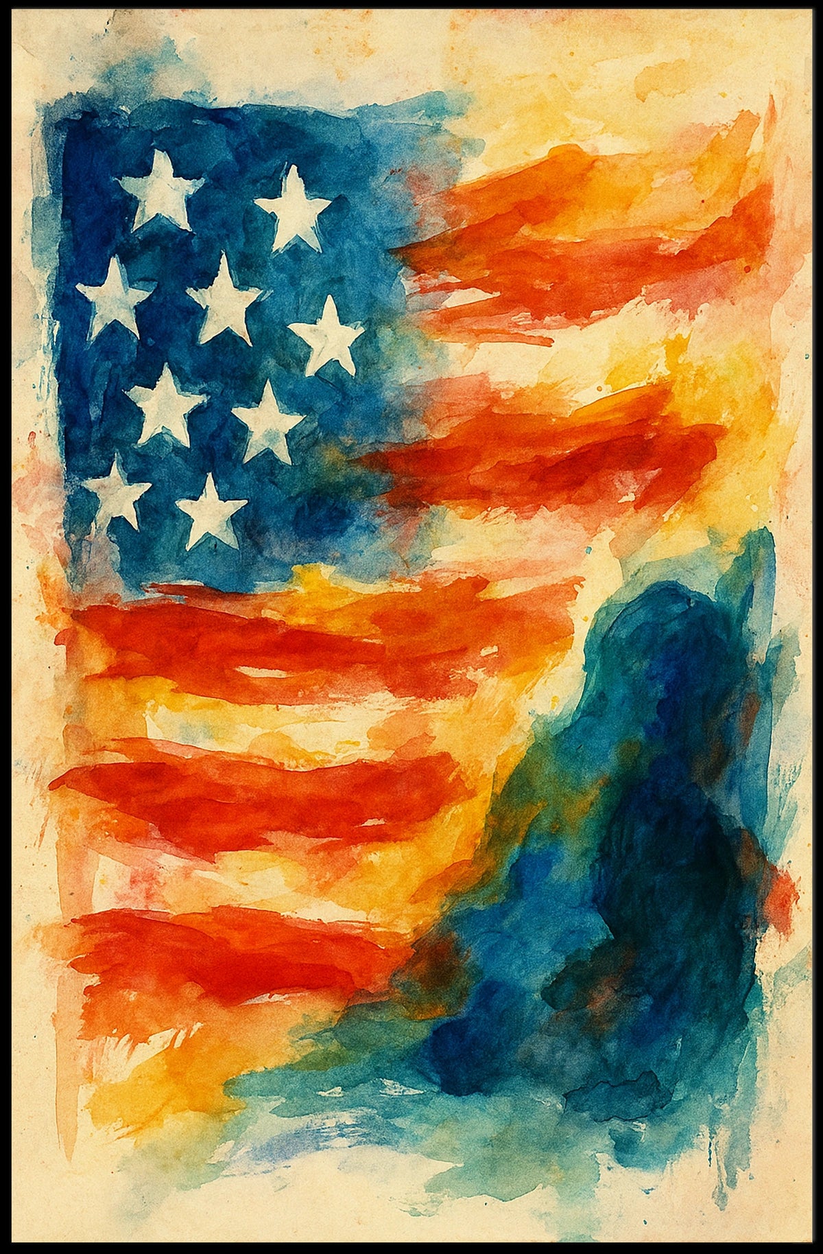 Abstract American Flag Abstract Poster