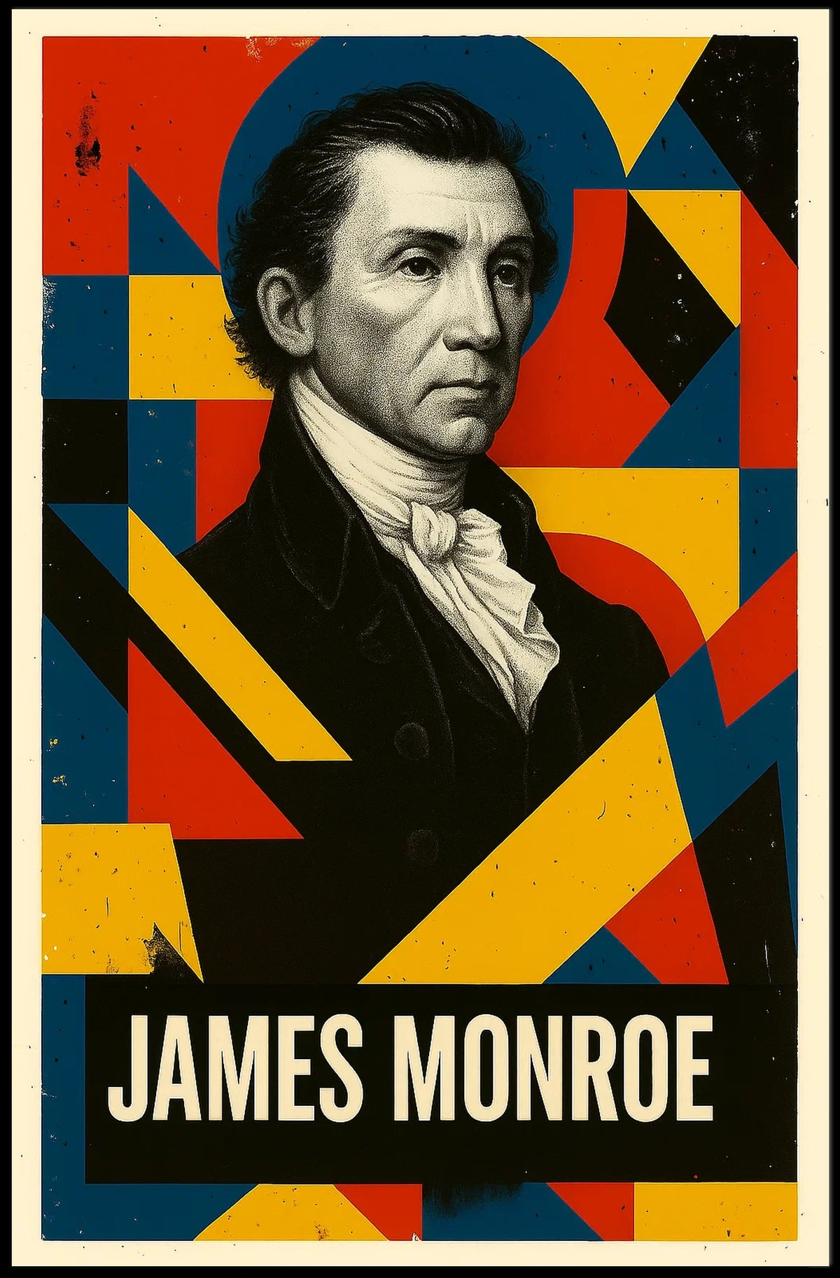 James Monroe 5th President of the United States Abstract Pop Poster