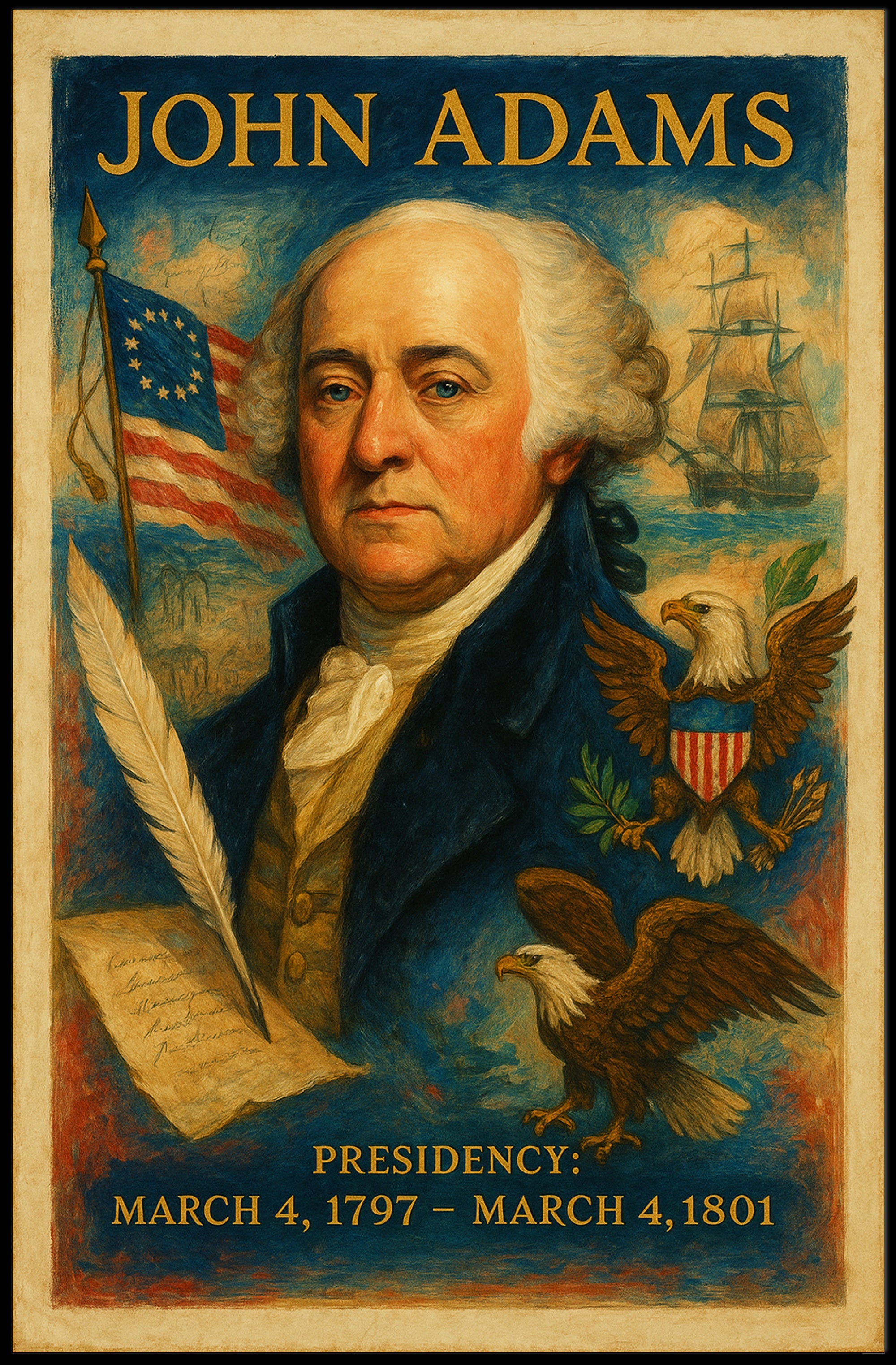 John Adams 2nd President Poster