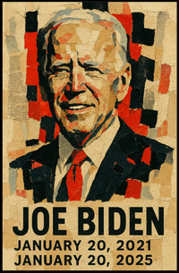 Joe Biden 46th President of the United States Layered paper Collage Poster