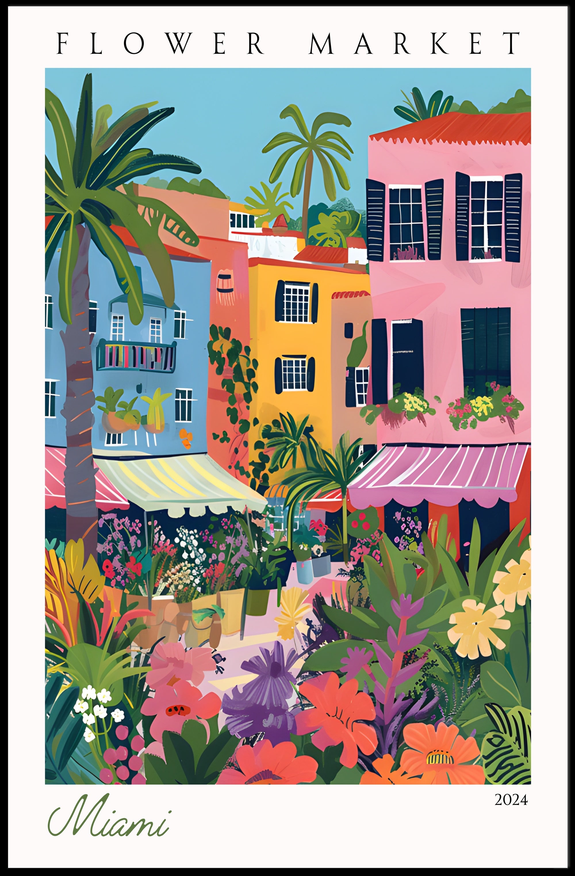 Vibrant Flower Market Poster PosterGoat