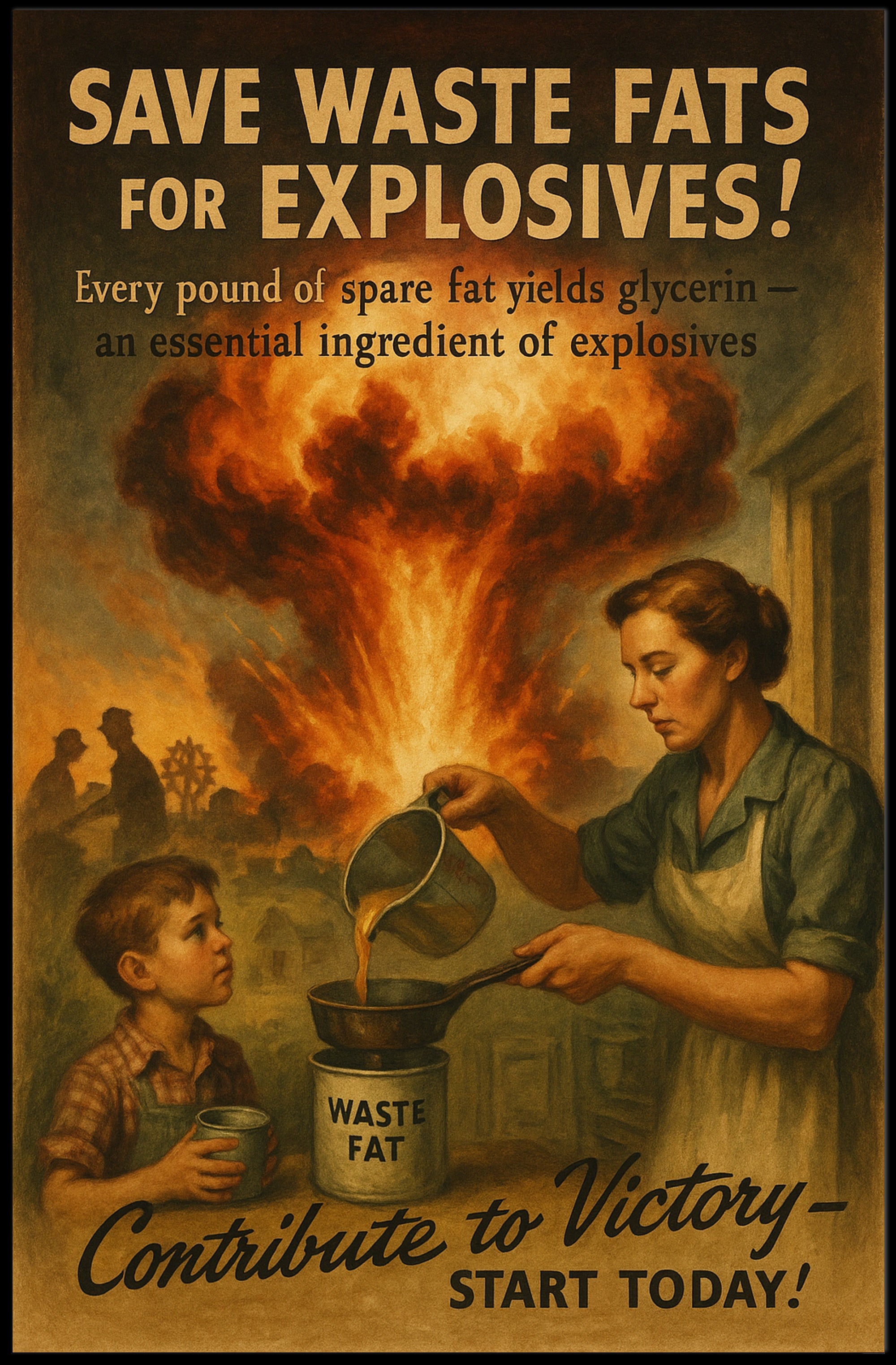 Save Waste Fats for Explosives Poster