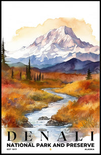 Denali Watercolor Wall Art Poster