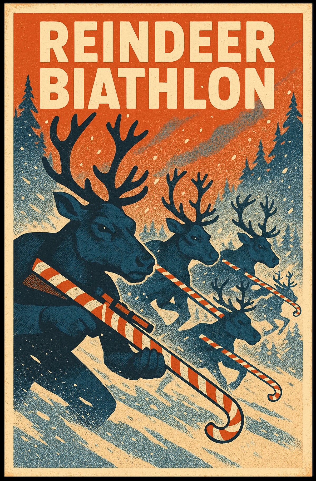Reindeer Biathlon Poster