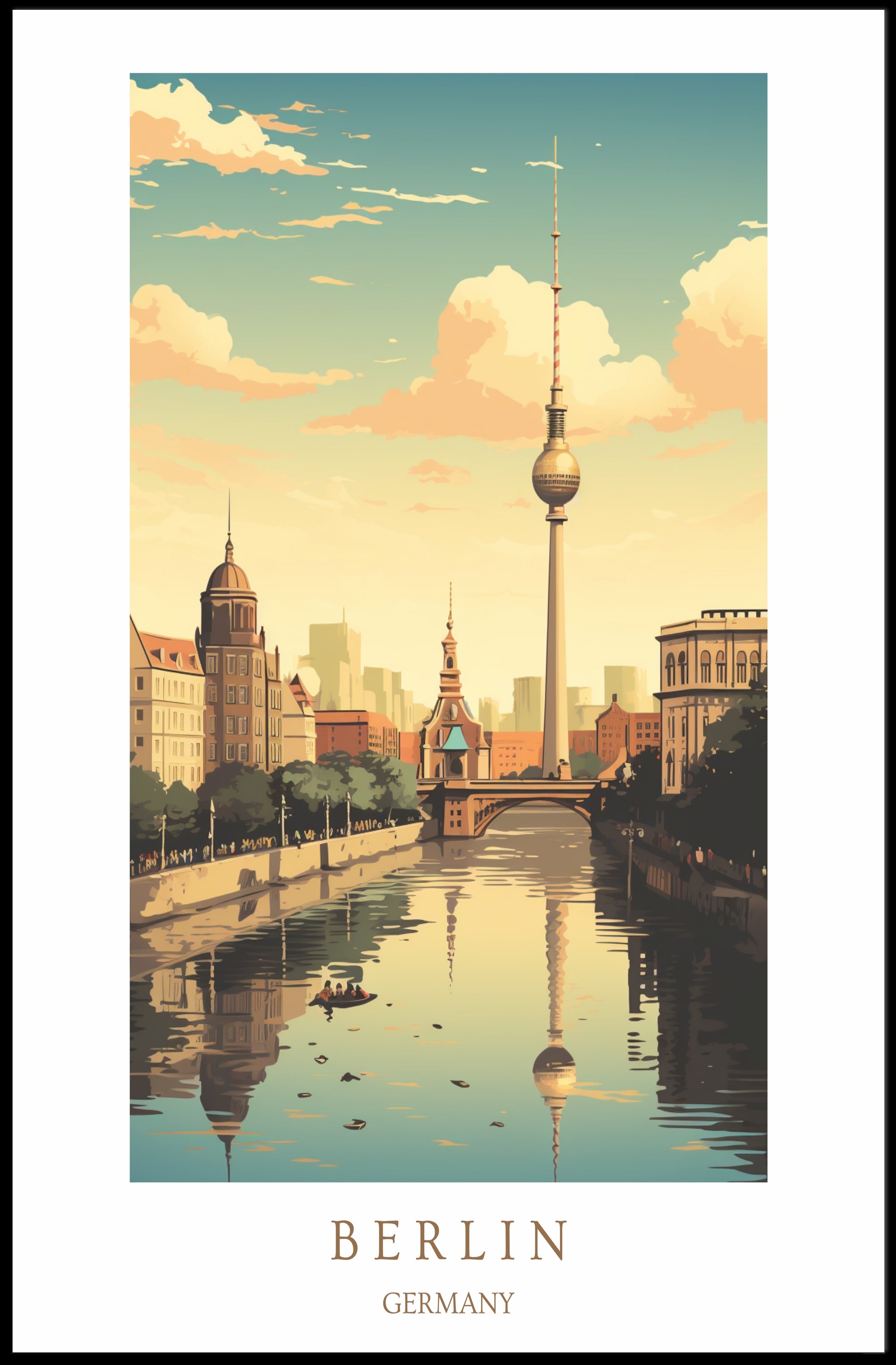 Berlin Skyline Poster PosterGoat