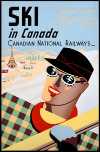 Vintage Canadian Skiing Travel Advertisement Poster PosterGoat