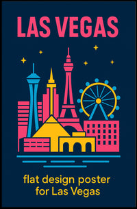 Las Vegas Iconic Landmarks Travel Poster