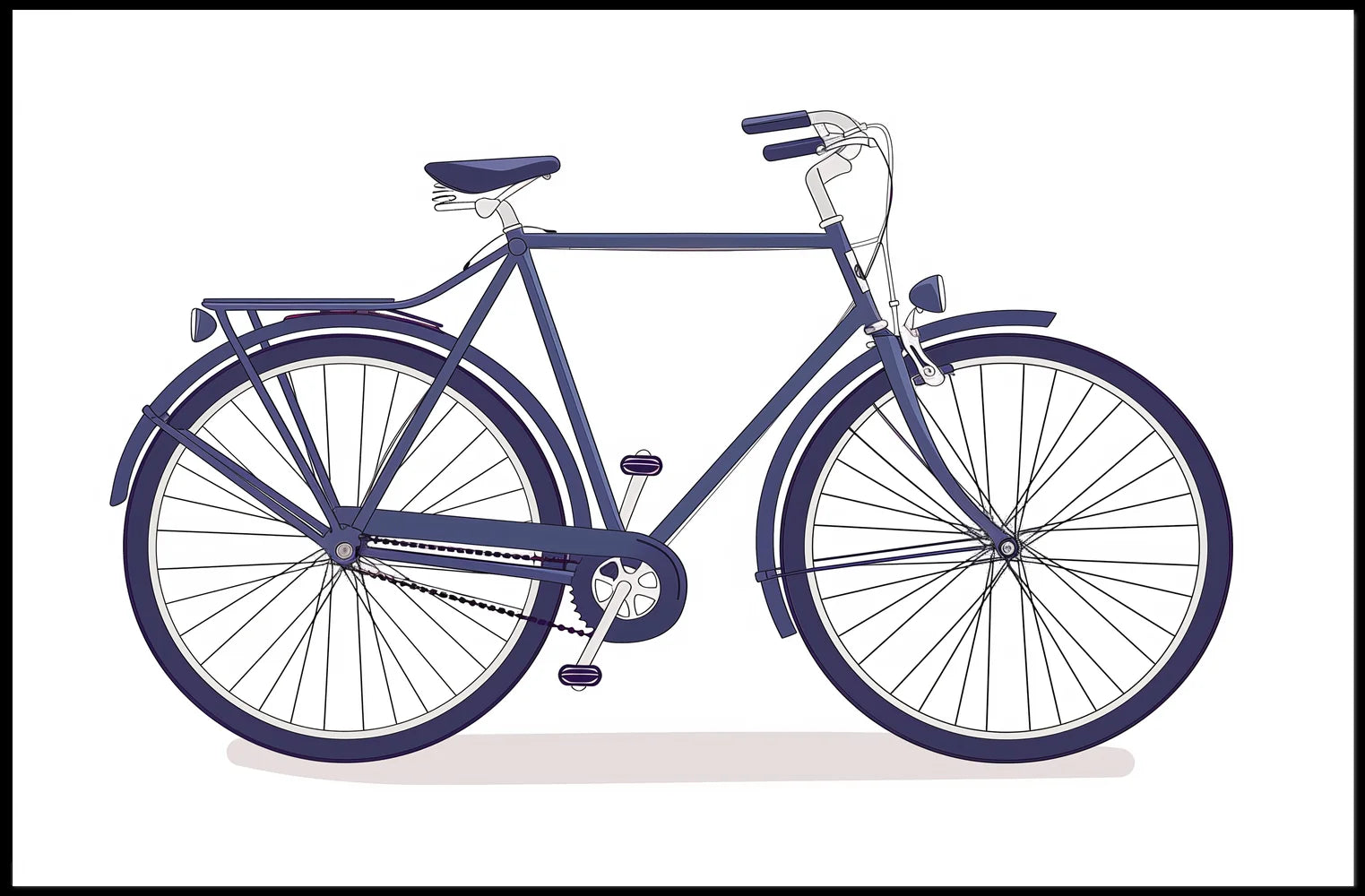 Vintage Bicycle Poster: Modern Retro Design