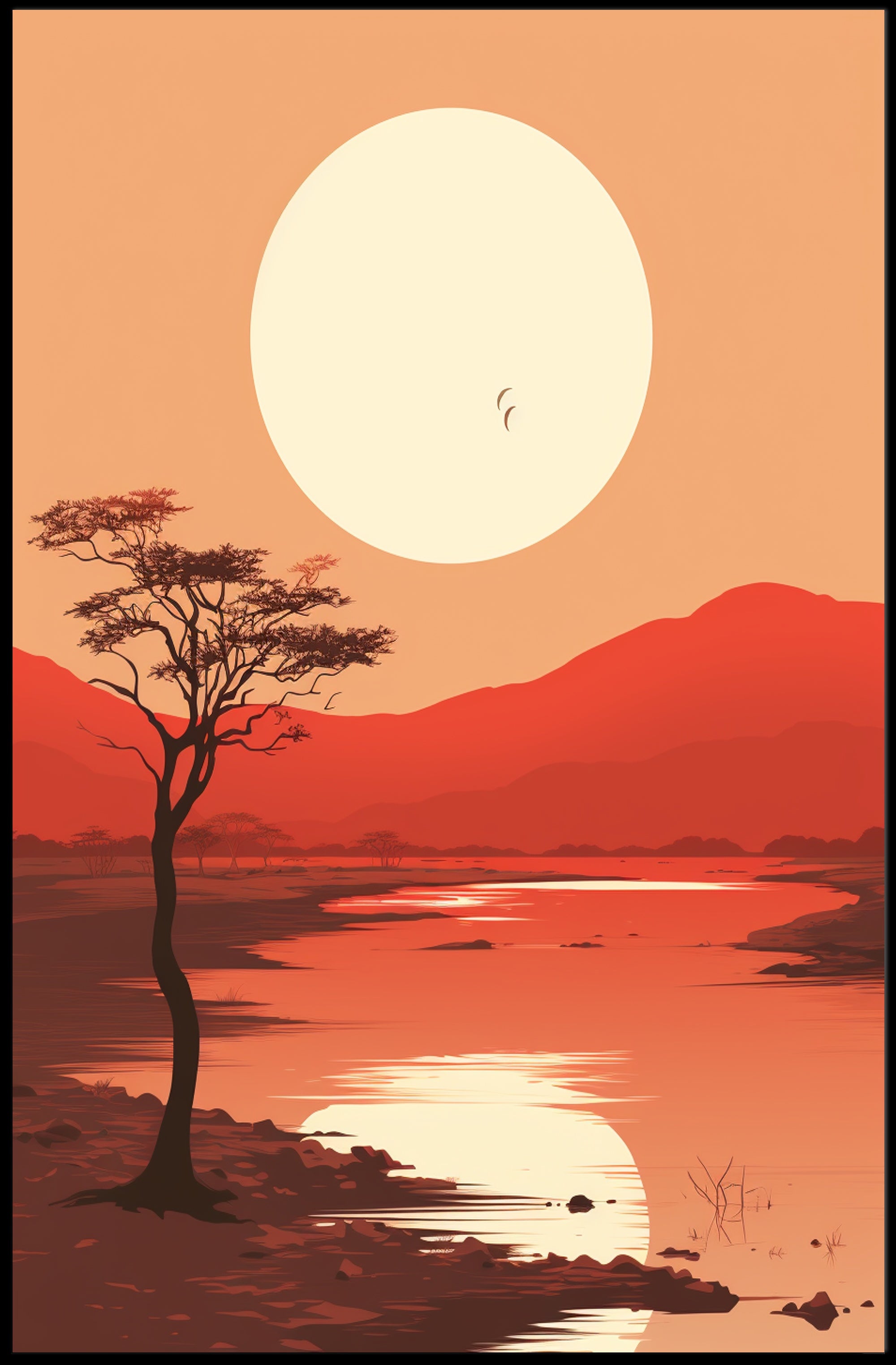 Tranquil Sunset Over The Savannah Poster