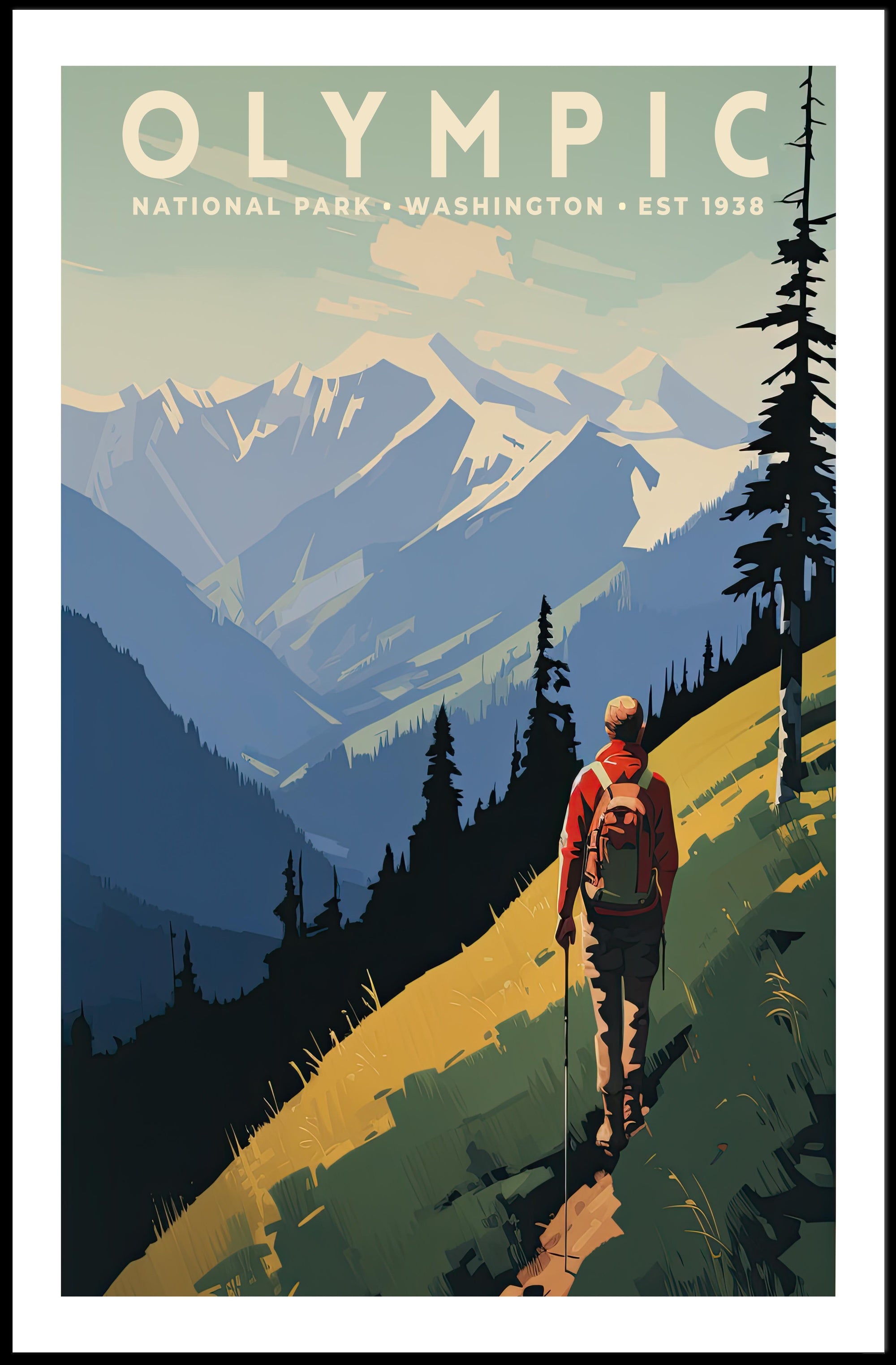 Olympic National Park Scenic Poster Wall Art Print