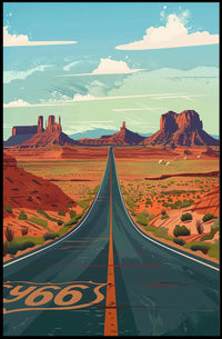 Route 66 Adventure: Retro Southwest Road Trip Poster