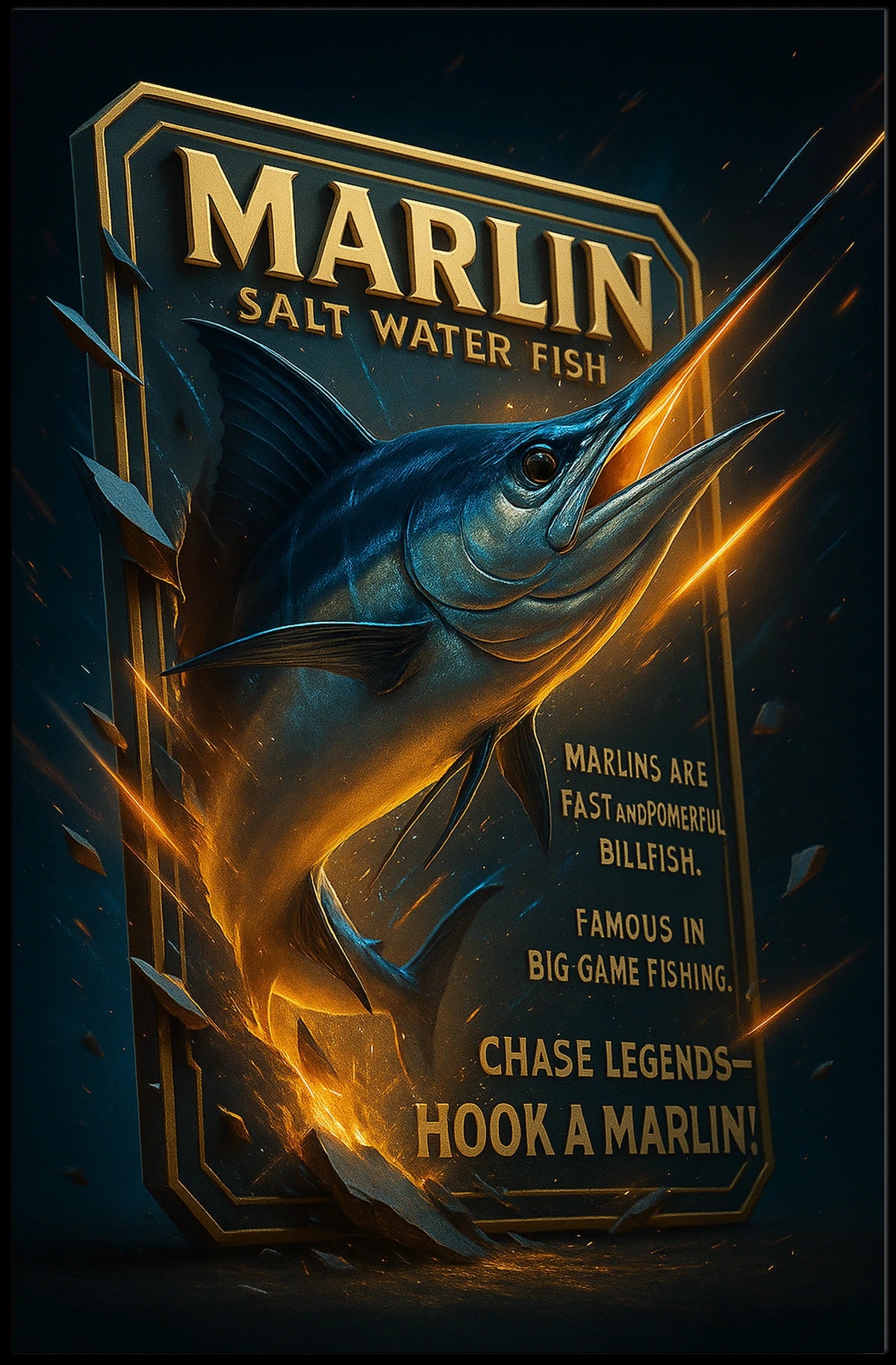 Marlin Salt Water Fish Poster