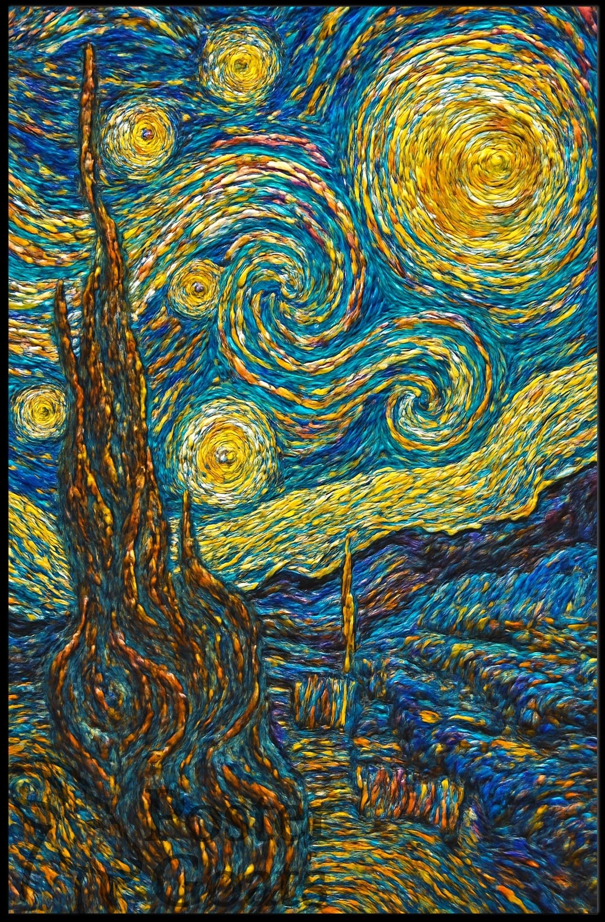 Starry Night Inspired Artistic Poster