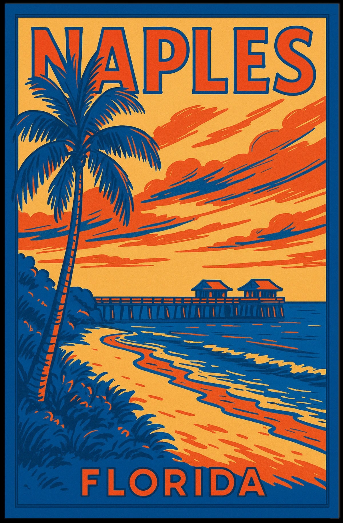 Naples Florida Coastal Escape Poster 18 By 24 Inches