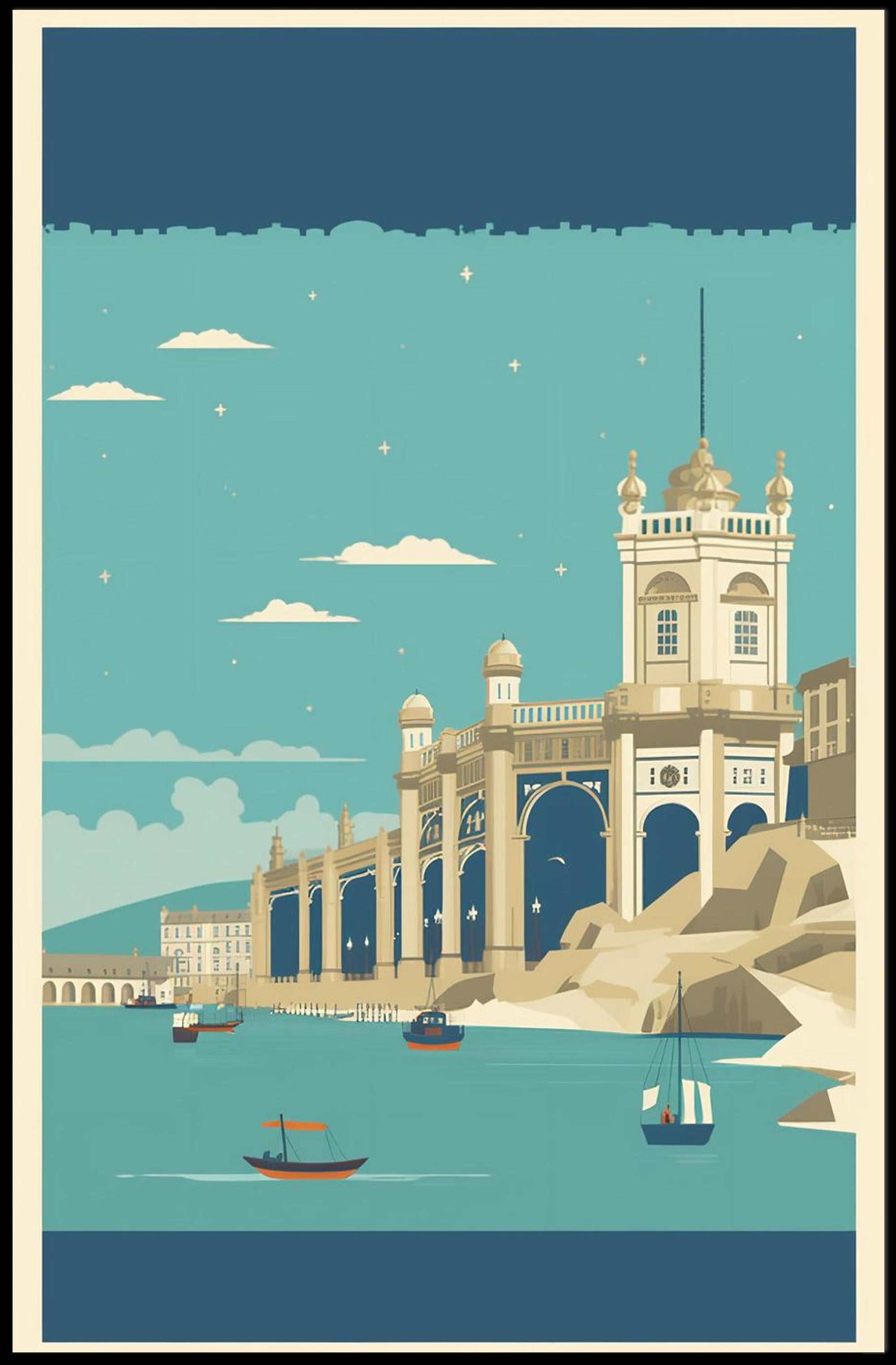 Coastal Architectural Marvel Poster