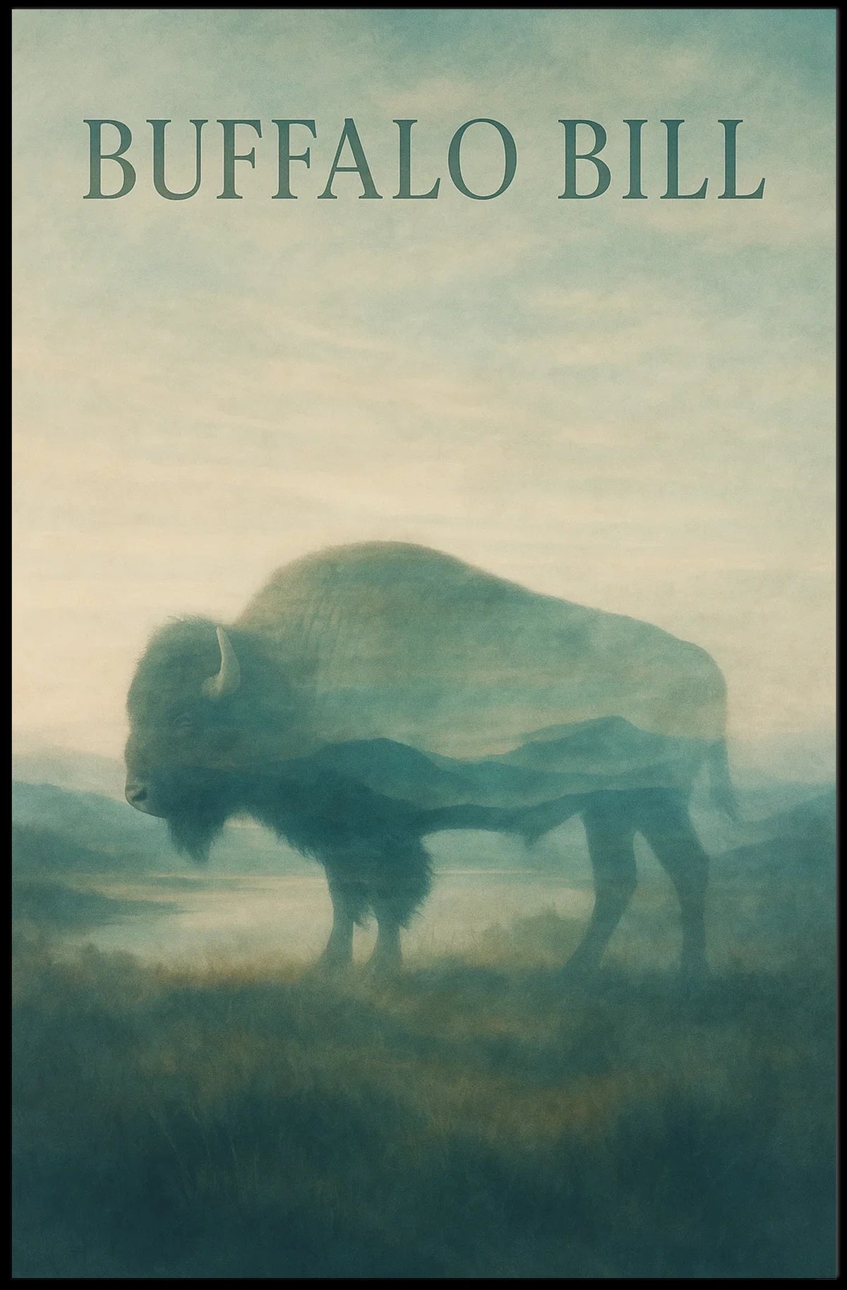Buffalo Bill Bison Landscape Cultural or Heritage Poster