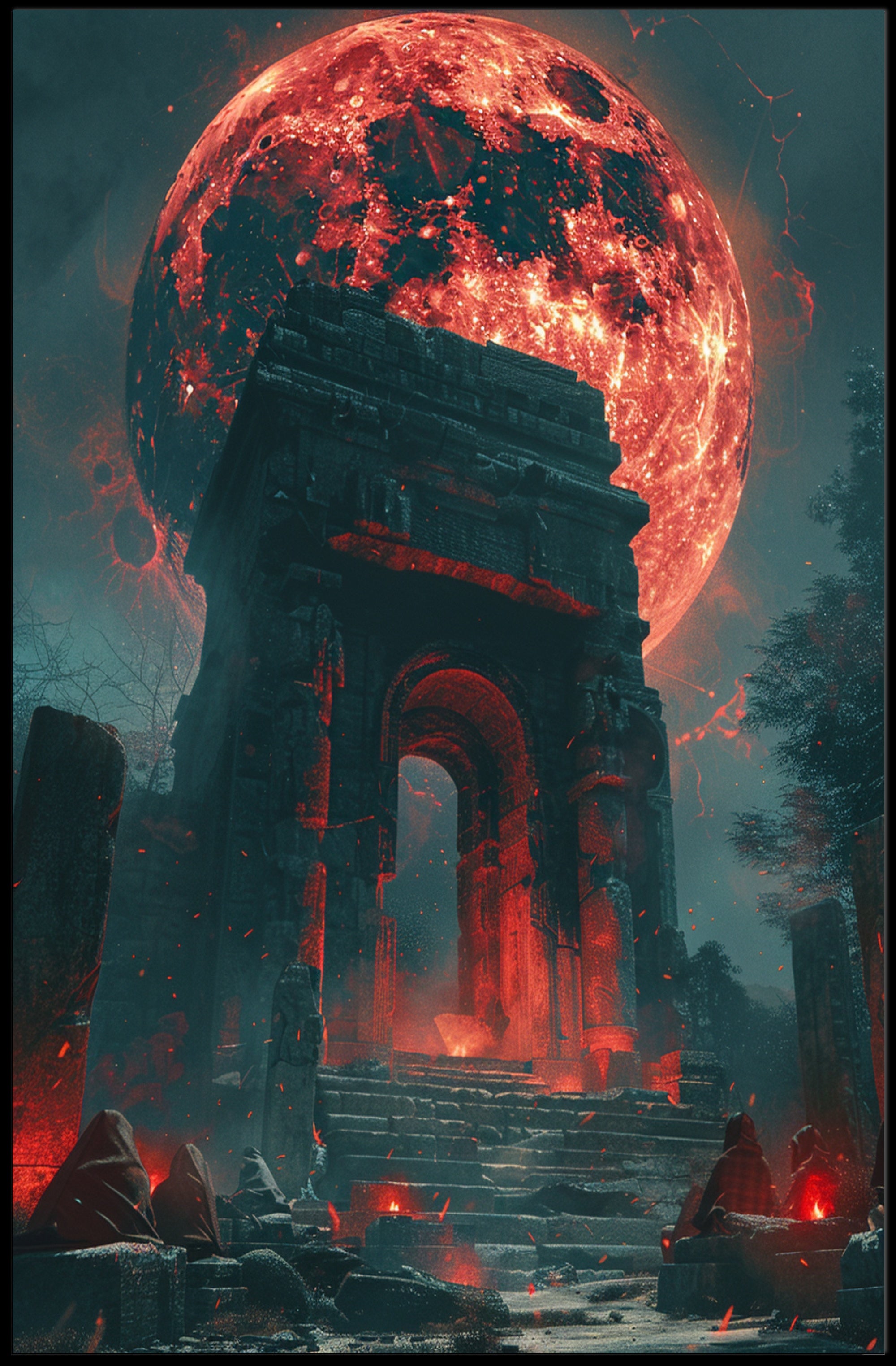 Mystical Moonlit Archway Fantasy or Mythology Poster PosterGoat